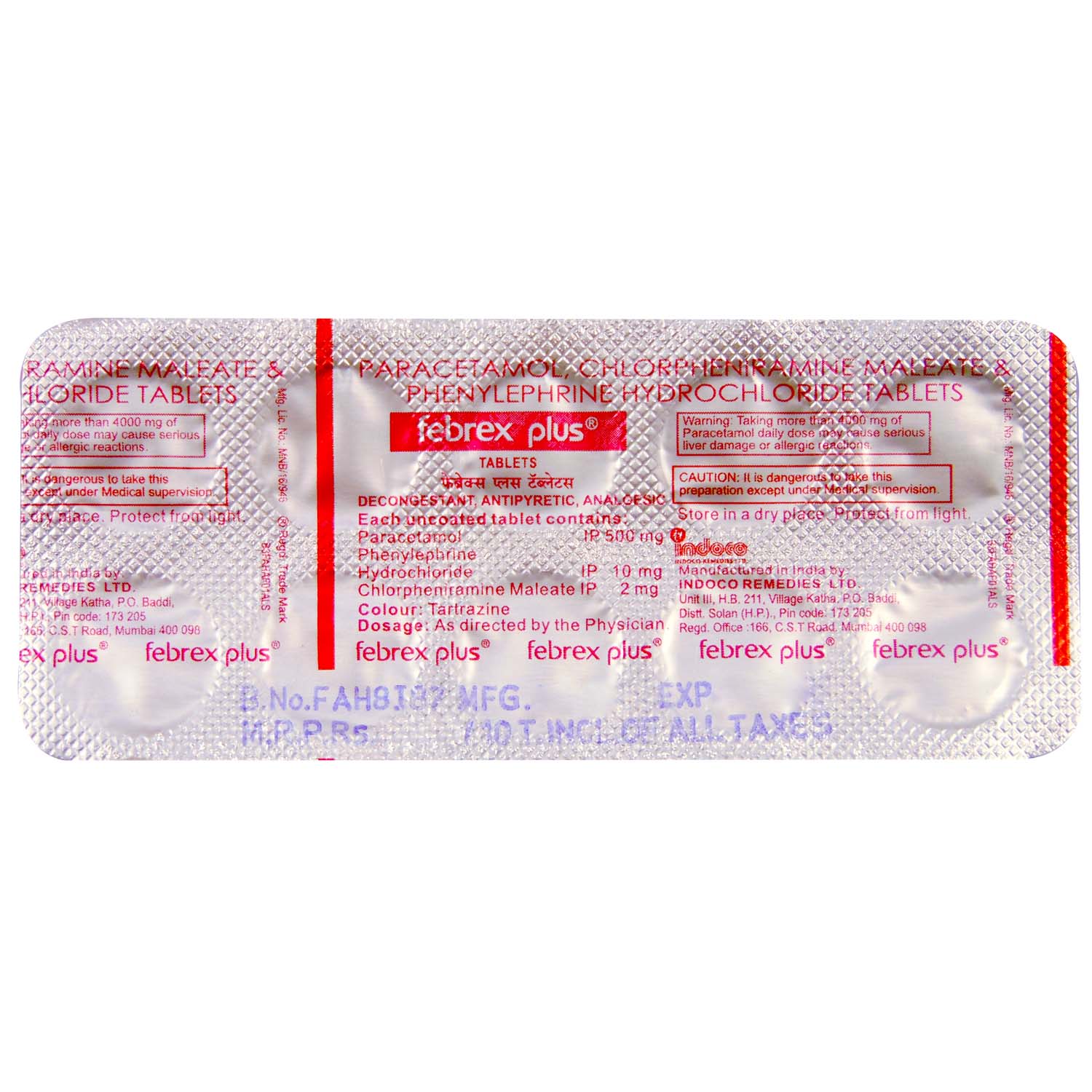 Febrex Plus Tablet 10's, Pack of 10 Febrex Plus Tablet 10's, Pack of 10