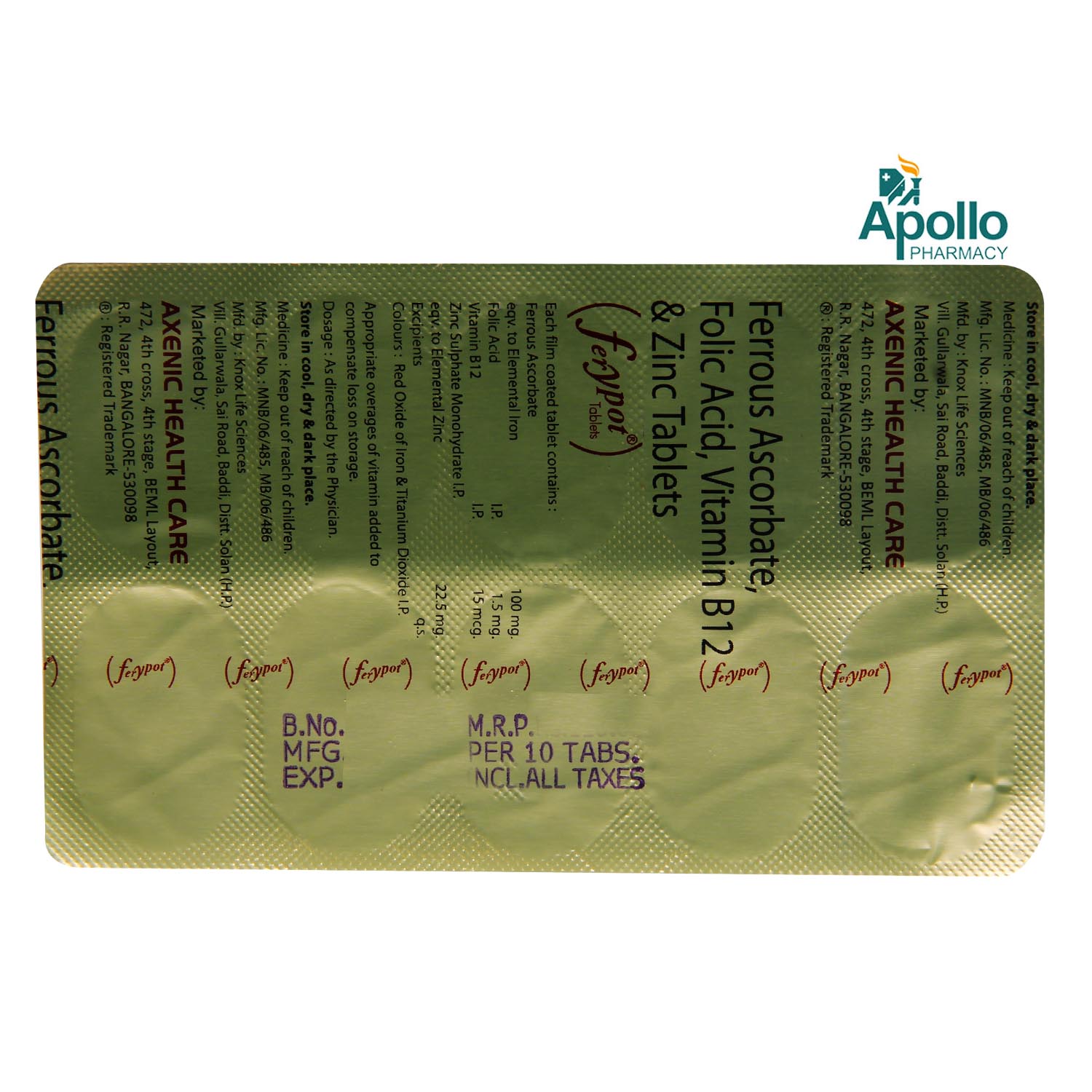 Ferypot Tablet 10's, Pack of 10 TabletS Ferypot Tablet 10's, Pack of 10 TabletS