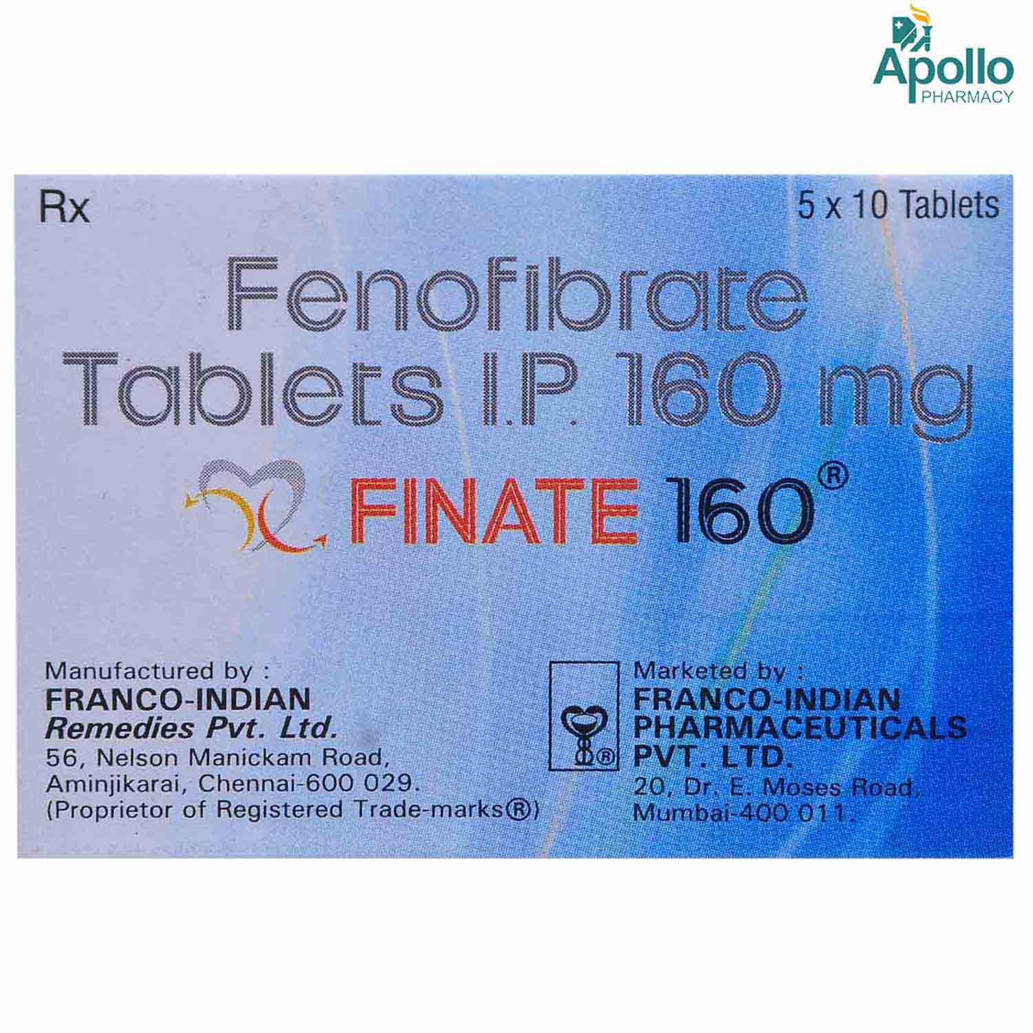 Buy Finate 160 Tablet 10's Online