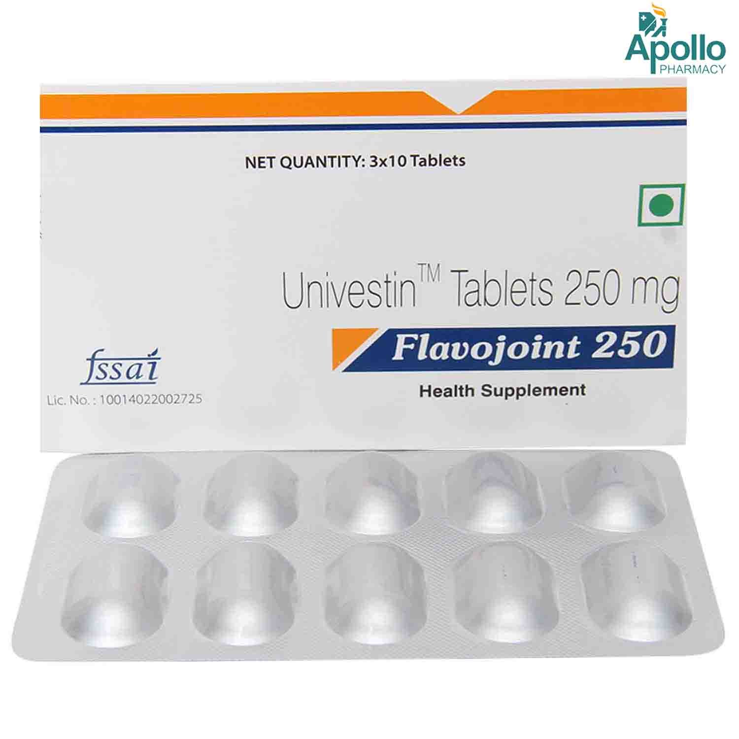 Flavojoint 250 Tablet 10's, Pack of 10 TABLETS Flavojoint 250 Tablet 10's, Pack of 10 TABLETS