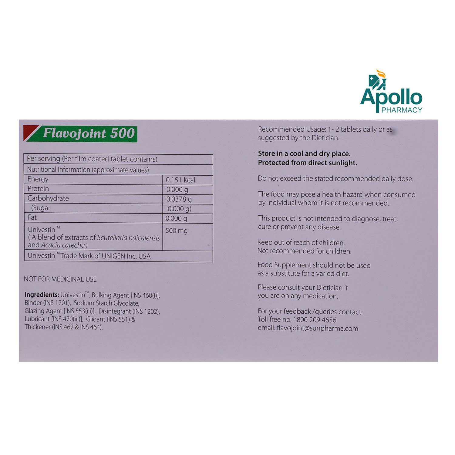 Flavojoint 500 Tablet 10's, Pack of 10 TabletS Flavojoint 500 Tablet 10's, Pack of 10 TabletS