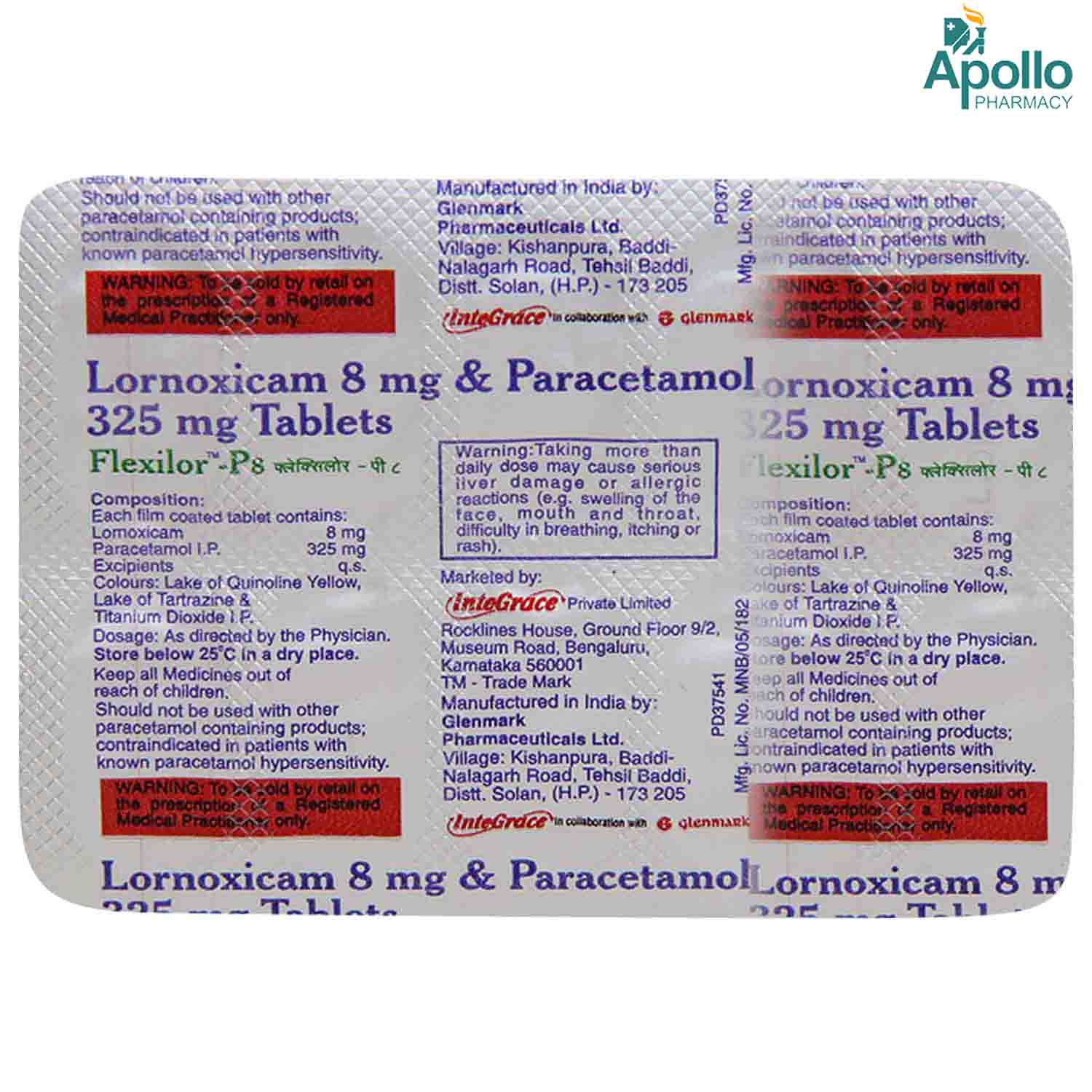 Flexilor-P8 Tablet 10's, Pack of 10 TABLETS Flexilor-P8 Tablet 10's, Pack of 10 TABLETS