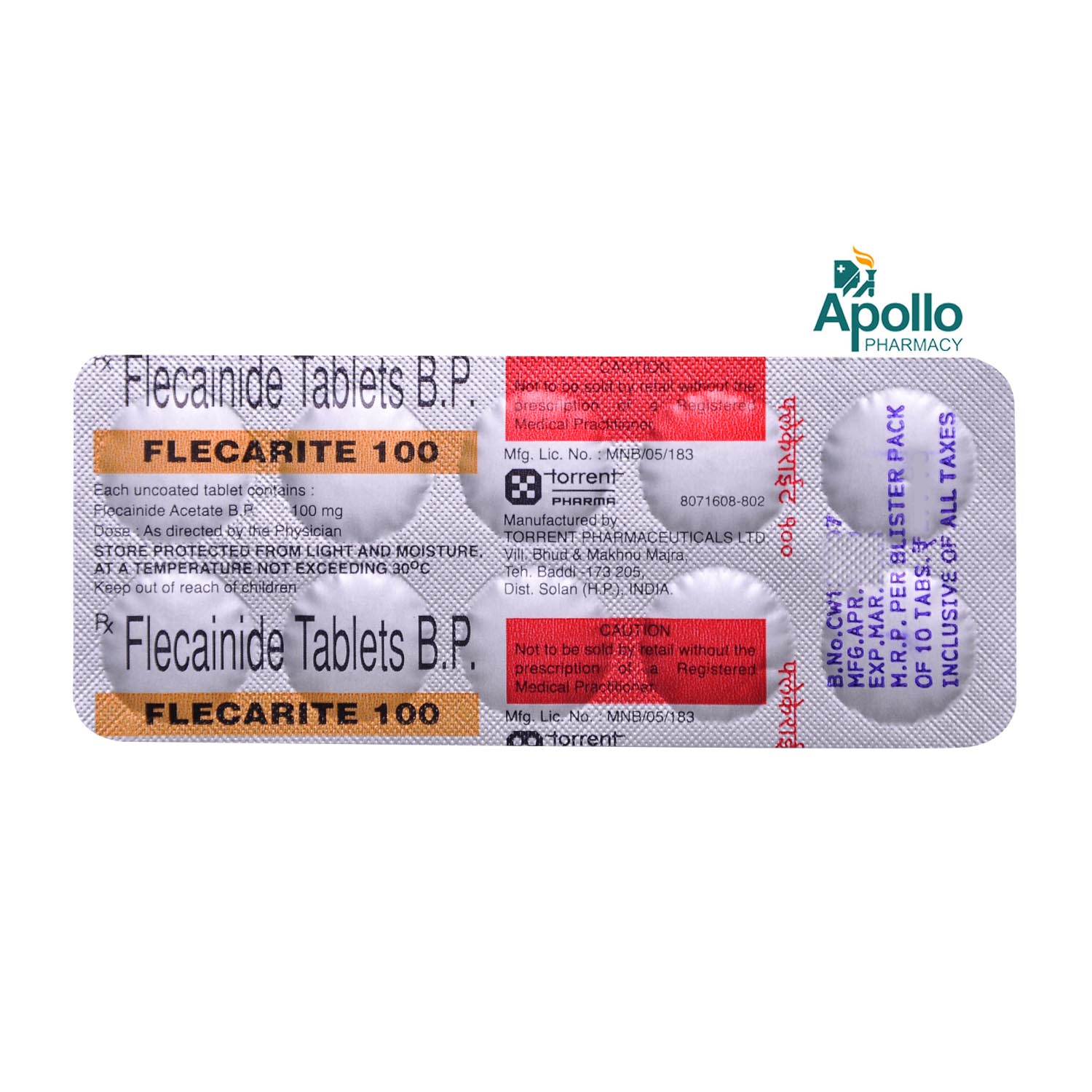 Flecarite 100 Tablet 10's, Pack of 10 TABLETS Flecarite 100 Tablet 10's, Pack of 10 TABLETS