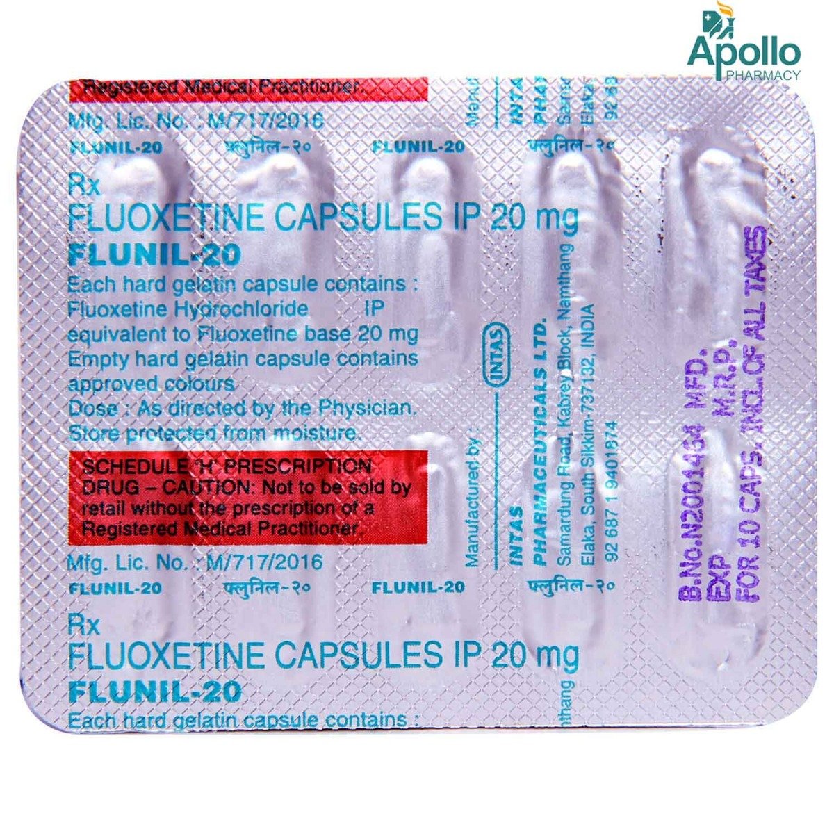 Flunil-20 Capsule 10's, Pack of 10 CAPSULES Flunil-20 Capsule 10's, Pack of 10 CAPSULES