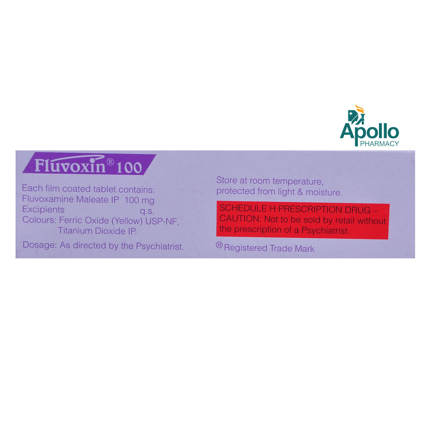 Fluvoxin 100 Tablet 10's, Pack of 10 TABLETS Fluvoxin 100 Tablet 10's, Pack of 10 TABLETS