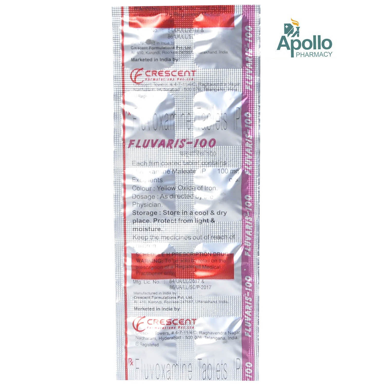 FLUVARIS 100 TABLET 10'S, Pack of 10 TabletS FLUVARIS 100 TABLET 10'S, Pack of 10 TabletS