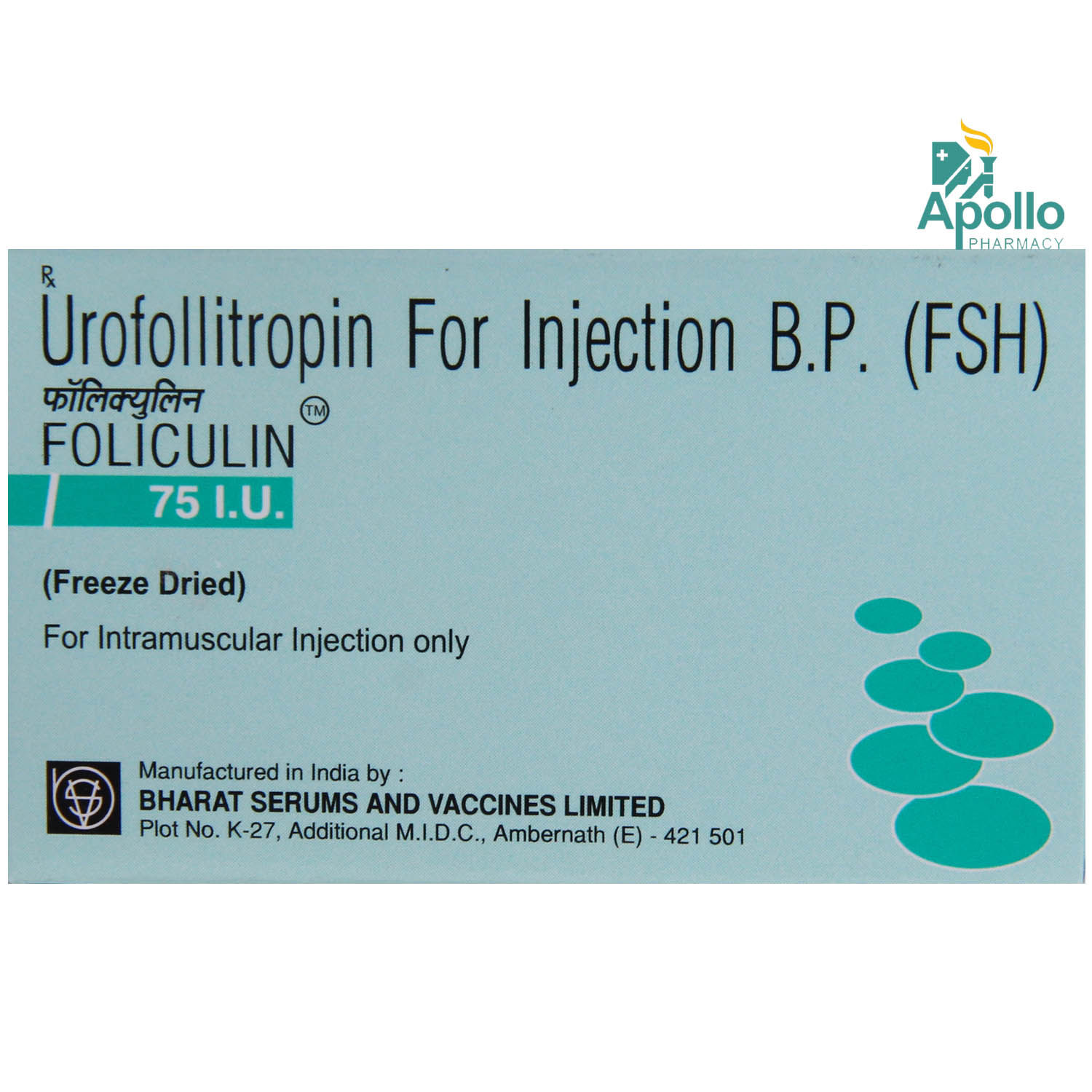 Buy FOLICULIN INJECTION 75 IU Online