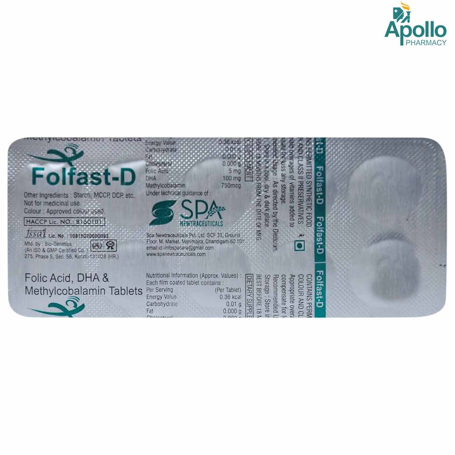 Folfast-D Tablet 10's, Pack of 10 TABLETS Folfast-D Tablet 10's, Pack of 10 TABLETS