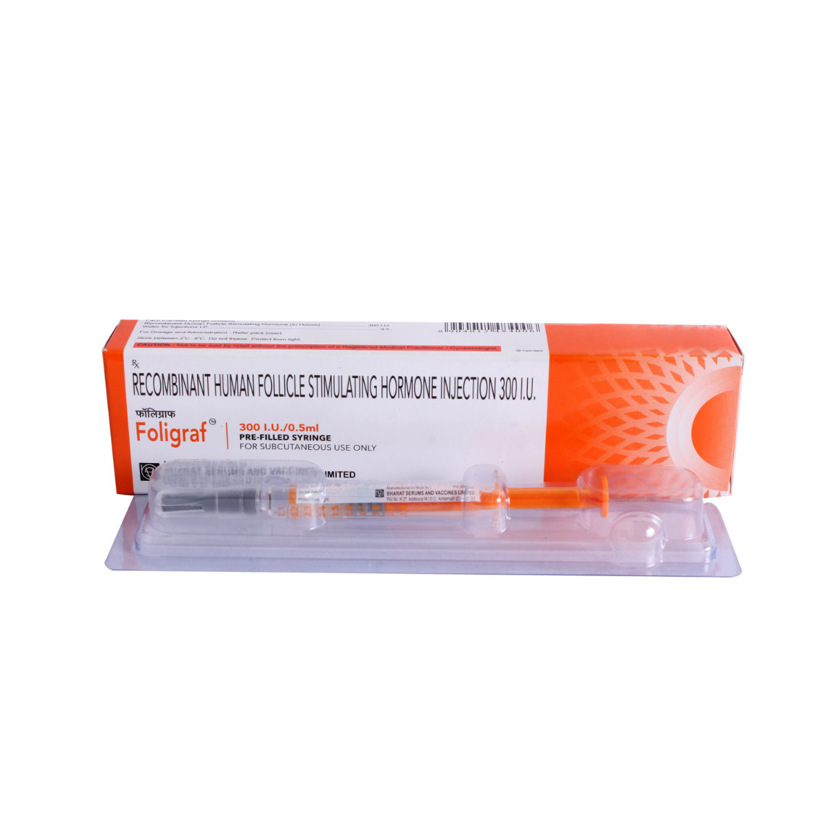 Foligraf 300 IU Injection 0.5 ml, Pack of 1 INJECTION Foligraf 300 IU Injection 0.5 ml, Pack of 1 INJECTION