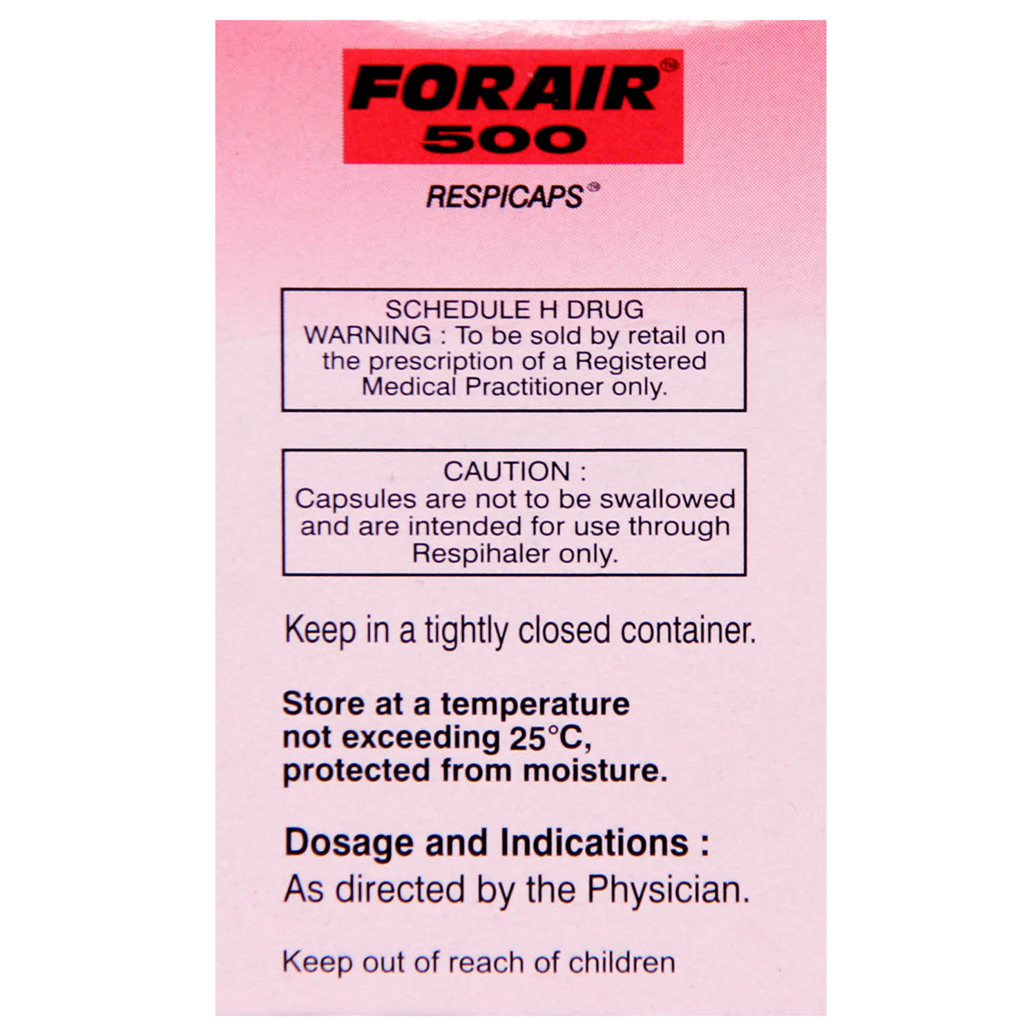 Forair 500 Respicaps 30's, Pack of 1 Forair 500 Respicaps 30's, Pack of 1