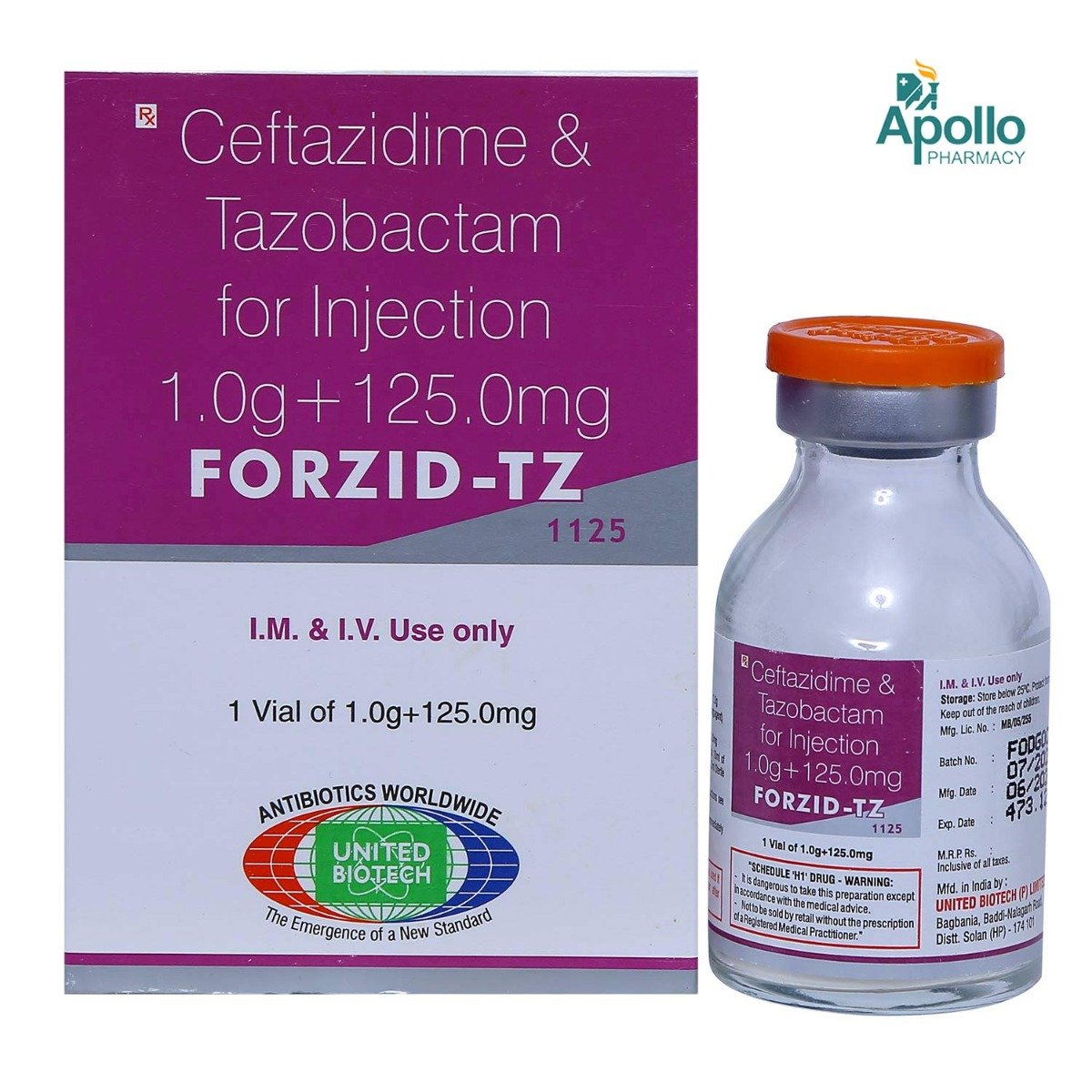FORZID TZ 1125MG INJECTION, Pack of 1 INJECTION FORZID TZ 1125MG INJECTION, Pack of 1 INJECTION