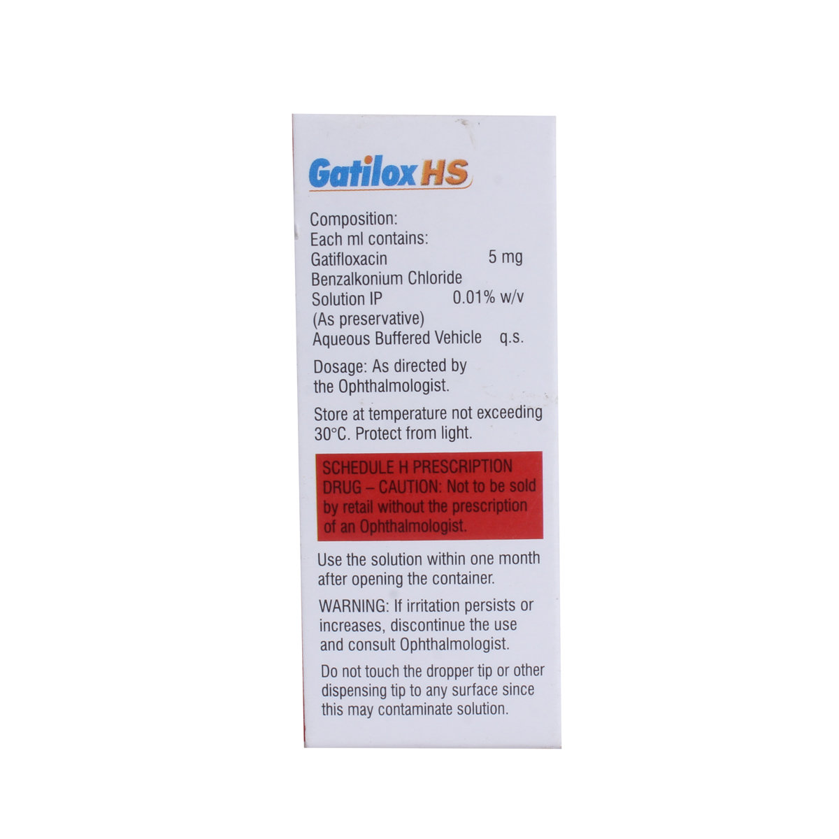 Gatilox HS 0.5% Eye Drop 3 ml, Pack of 1 EYE DROP Gatilox HS 0.5% Eye Drop 3 ml, Pack of 1 EYE DROP