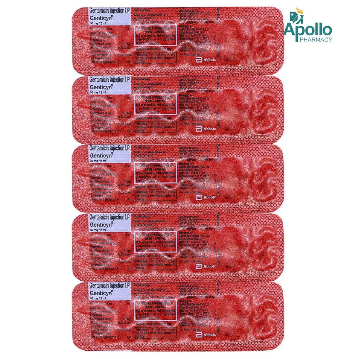 Genticyn 80 mg Injection 2 ml, Pack of 1 Injection Genticyn 80 mg Injection 2 ml, Pack of 1 Injection