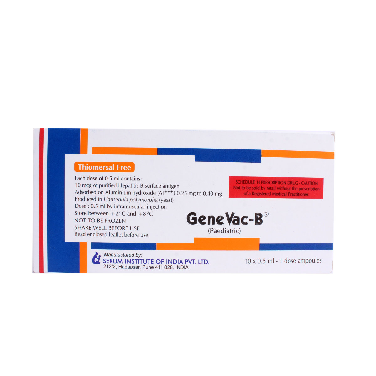 Genevac B Vaccine 0.5 ml, Pack of 1 Injection Genevac B Vaccine 0.5 ml, Pack of 1 Injection