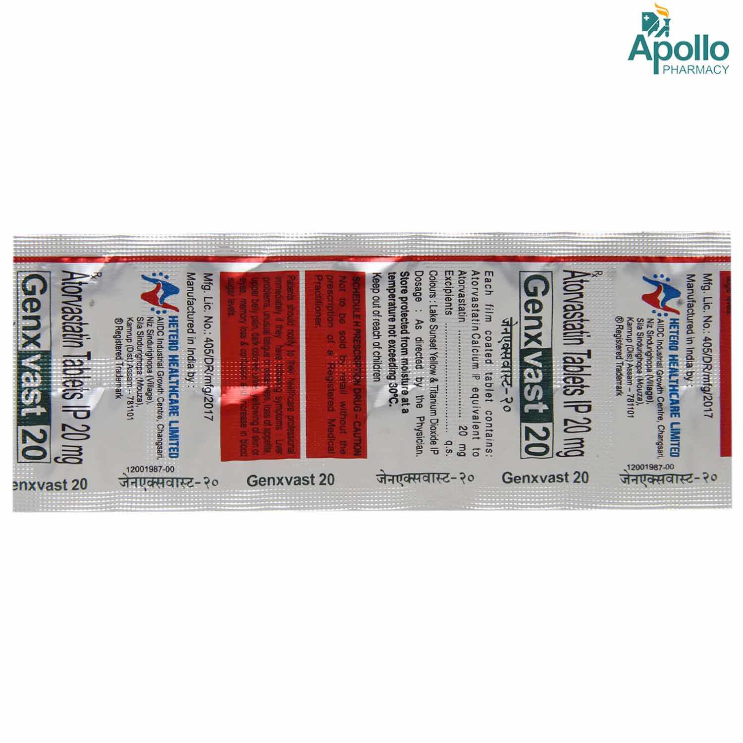 Genxvast 20 Tablet 10's, Pack of 10 TABLETS Genxvast 20 Tablet 10's, Pack of 10 TABLETS