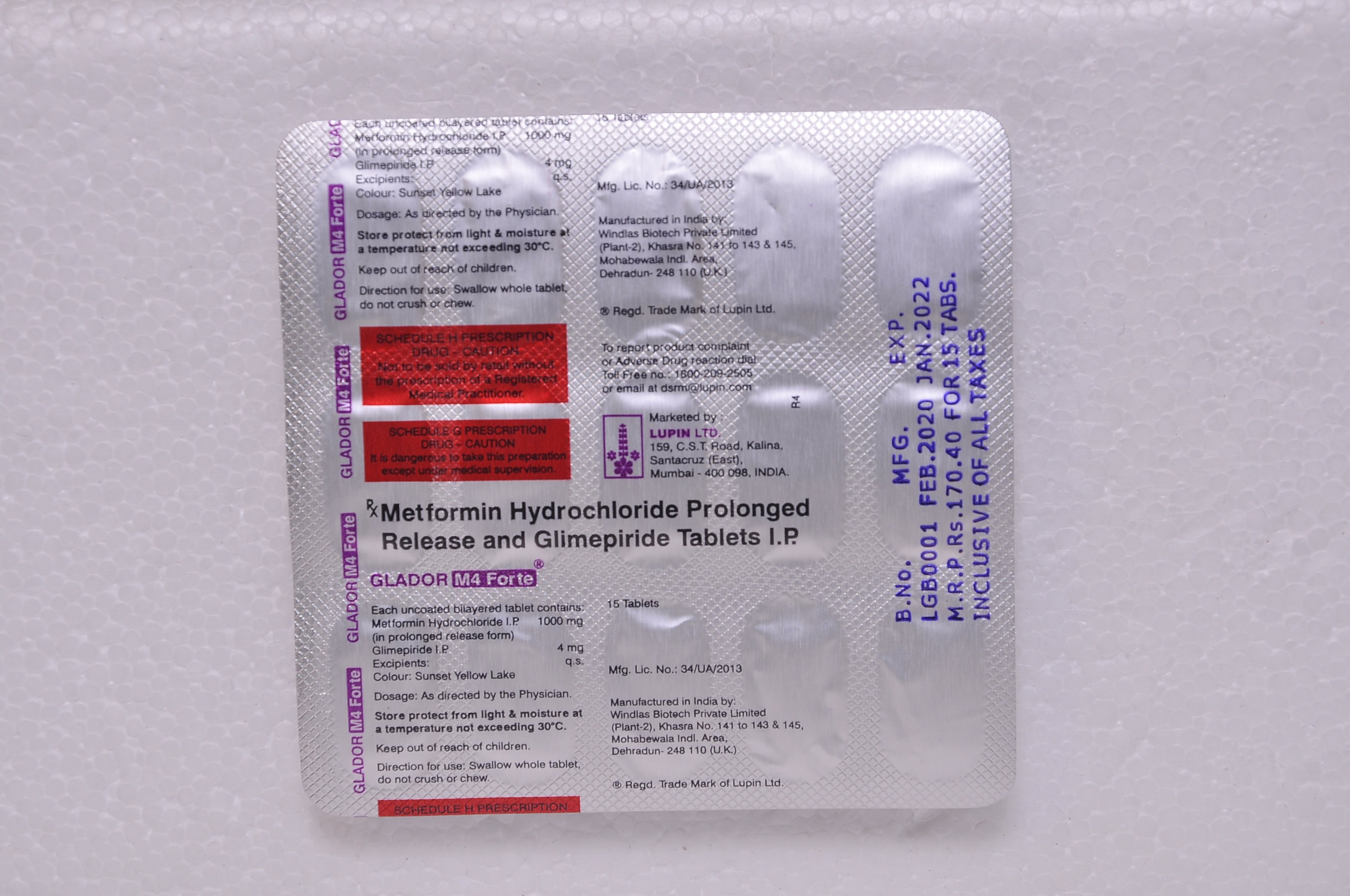 Glador M4 Forte Tablet 15's, Pack of 15 TABLETS Glador M4 Forte Tablet 15's, Pack of 15 TABLETS