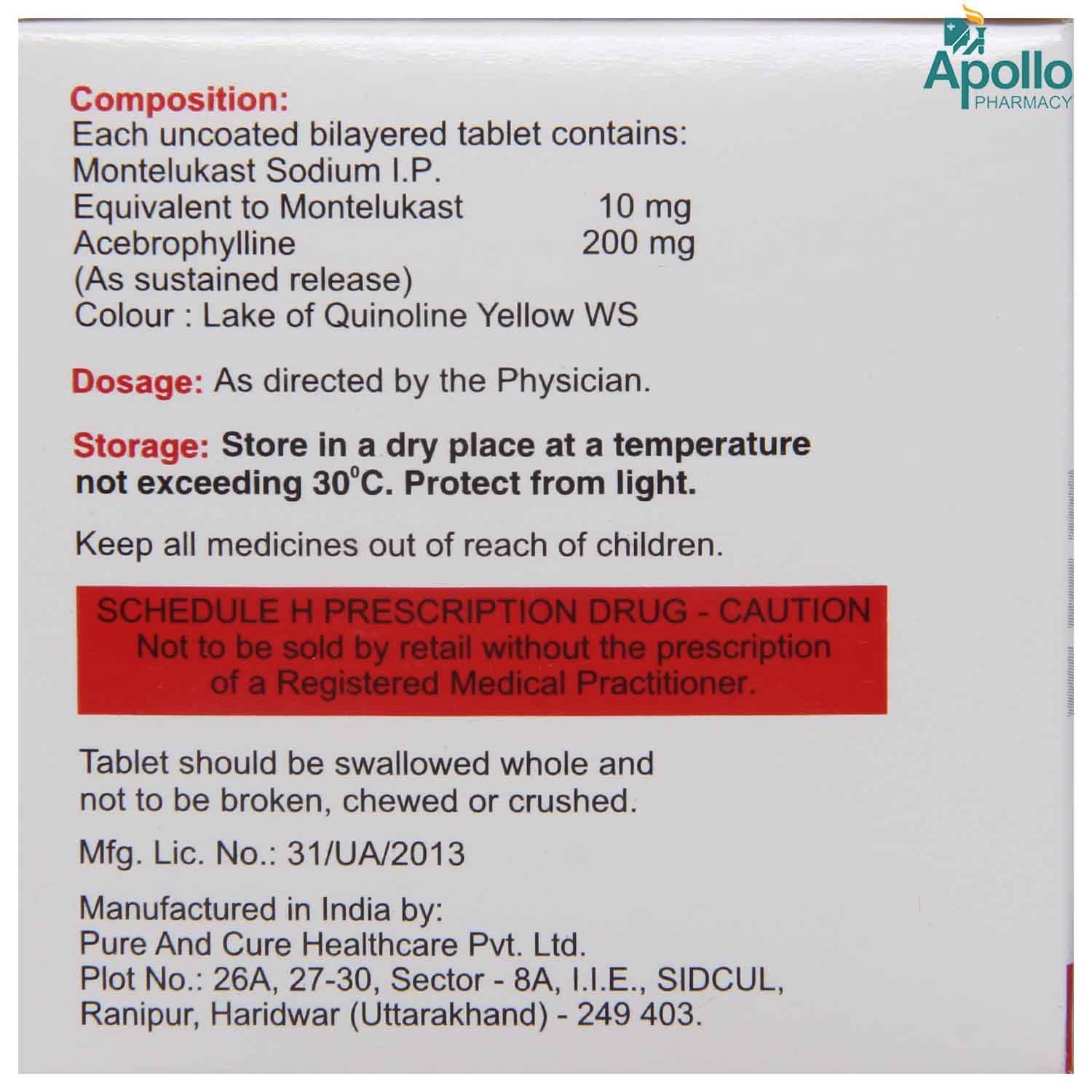 Glemont A Tablet 10's, Pack of 10 TABLETS Glemont A Tablet 10's, Pack of 10 TABLETS