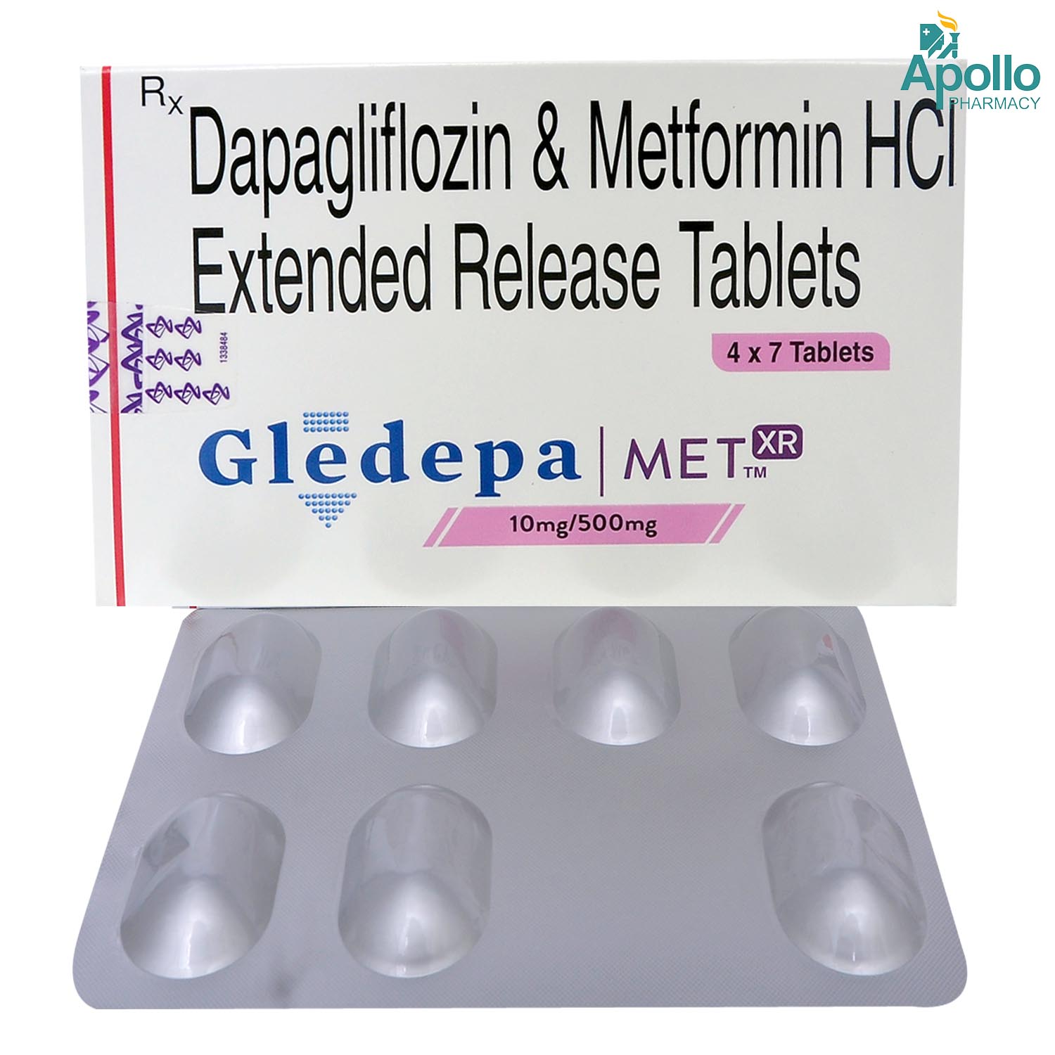 Gledepa Met XR 10/500 Tablet 7's, Pack of 7 TABLET ERS Gledepa Met XR 10/500 Tablet 7's, Pack of 7 TABLET ERS