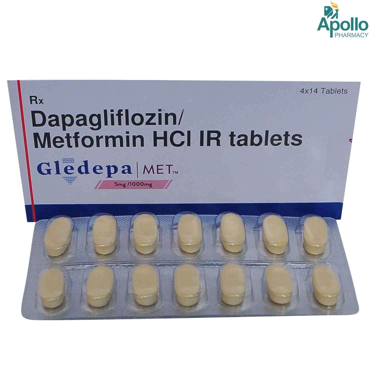 Gledepa Met 5/1000 Tablet 14's, Pack of 14 TABLETS Gledepa Met 5/1000 Tablet 14's, Pack of 14 TABLETS