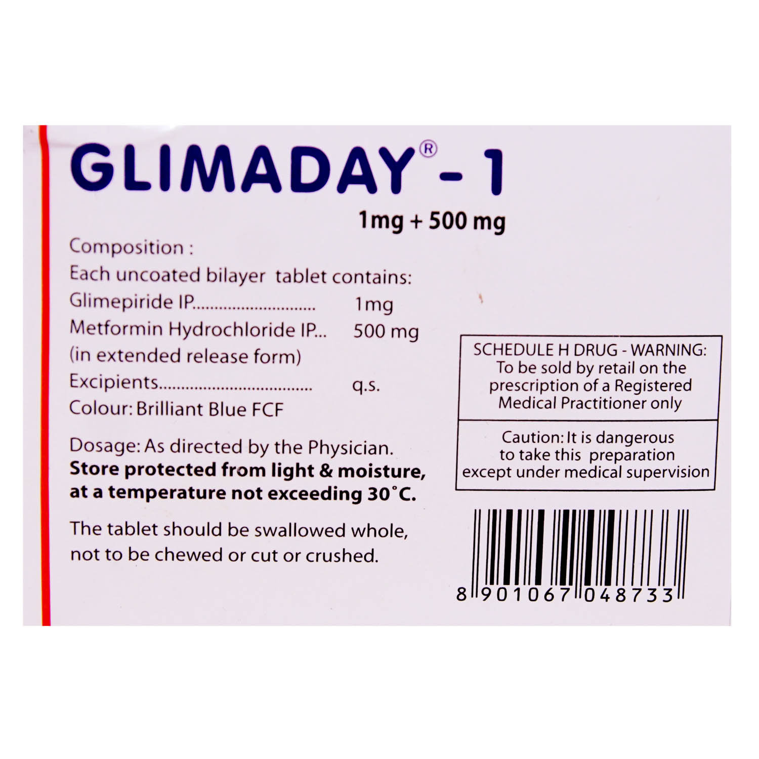 Glimaday-1 Tablet 14's, Pack of 14 TABLETS Glimaday-1 Tablet 14's, Pack of 14 TABLETS