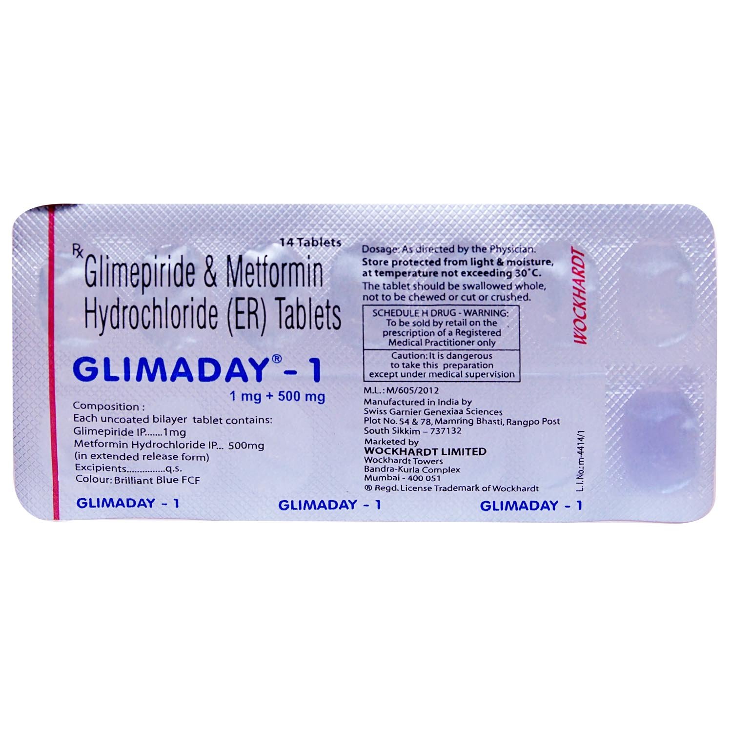 Glimaday-1 Tablet 14's, Pack of 14 TABLETS Glimaday-1 Tablet 14's, Pack of 14 TABLETS
