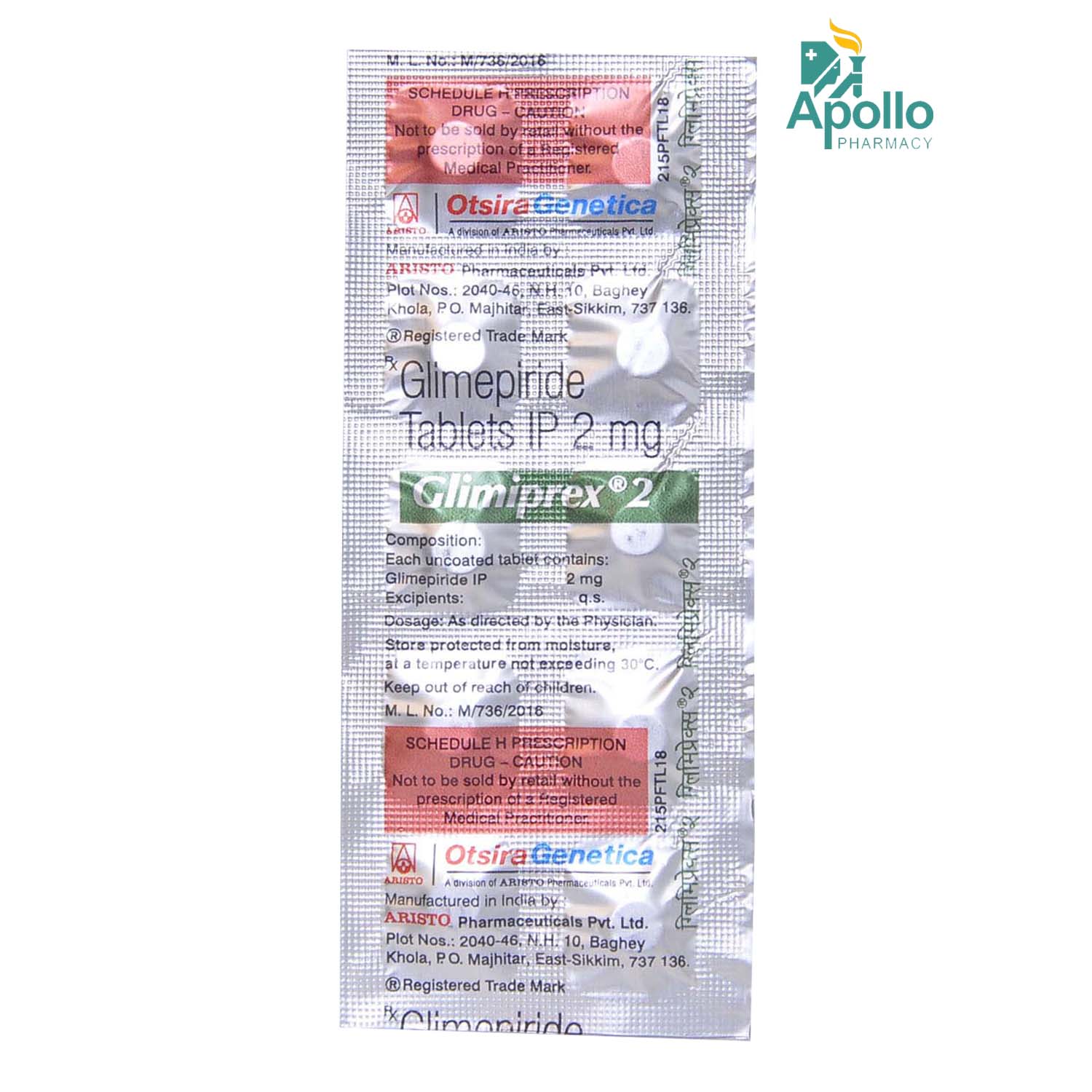 Glimiprex 2 Tablet 10's, Pack of 10 TabletS Glimiprex 2 Tablet 10's, Pack of 10 TabletS