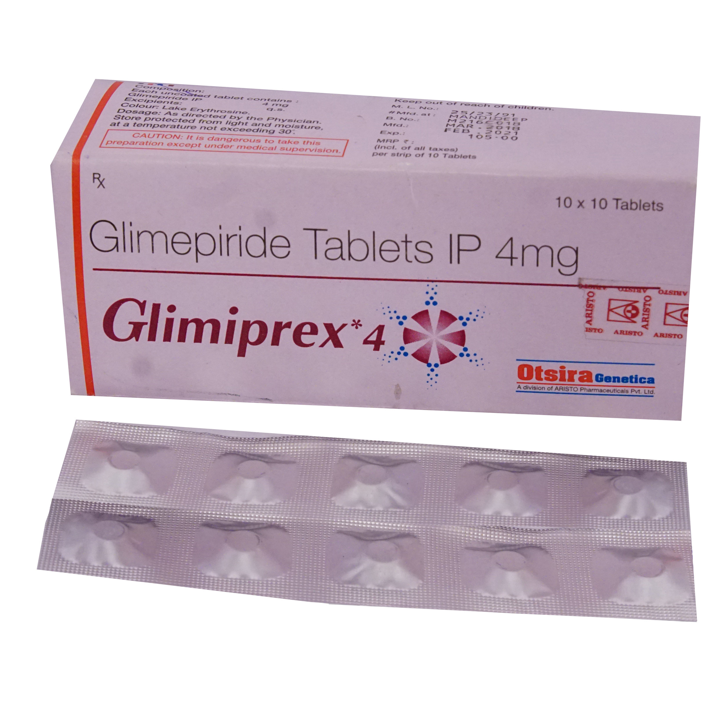 Glimiprex 4 mg Tablet 10's, Pack of 10 TABLETS Glimiprex 4 mg Tablet 10's, Pack of 10 TABLETS