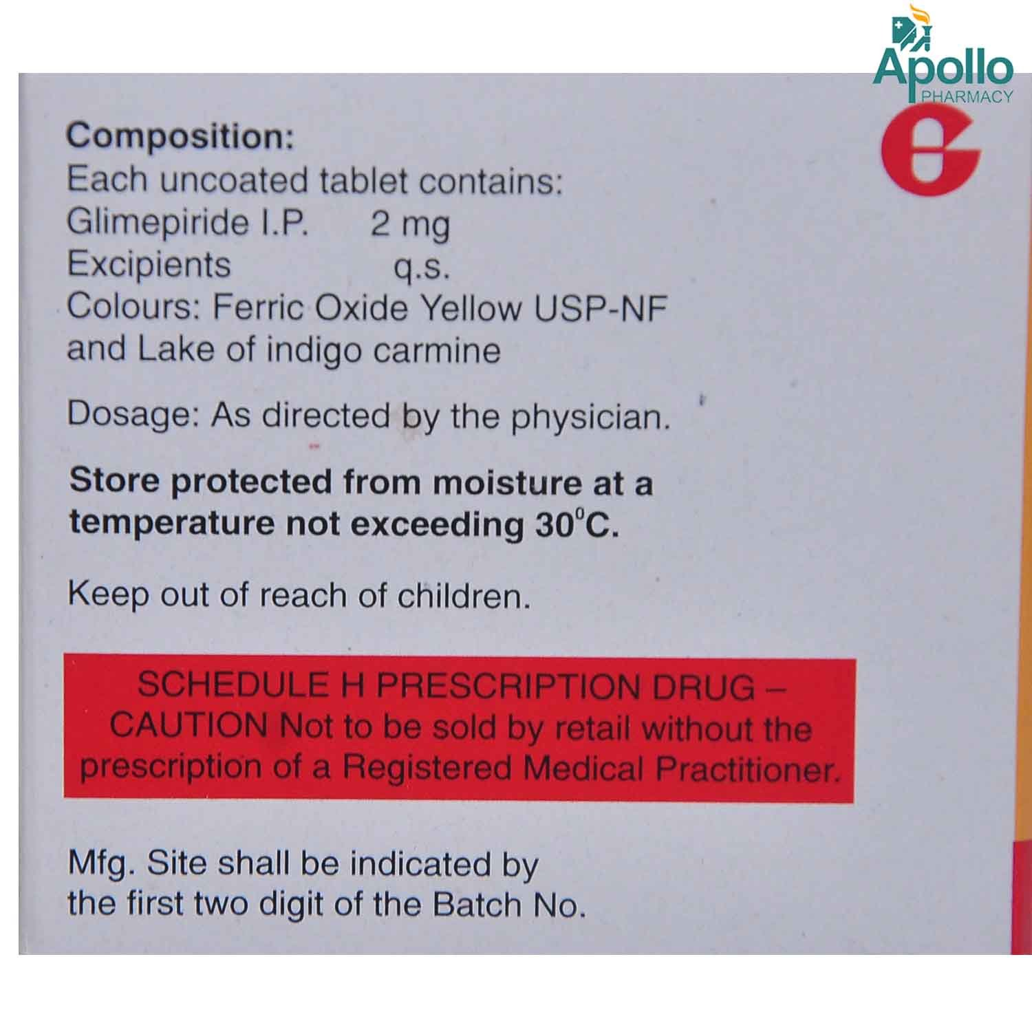 Glimulin 2 Tablet 15's, Pack of 15 TABLETS Glimulin 2 Tablet 15's, Pack of 15 TABLETS