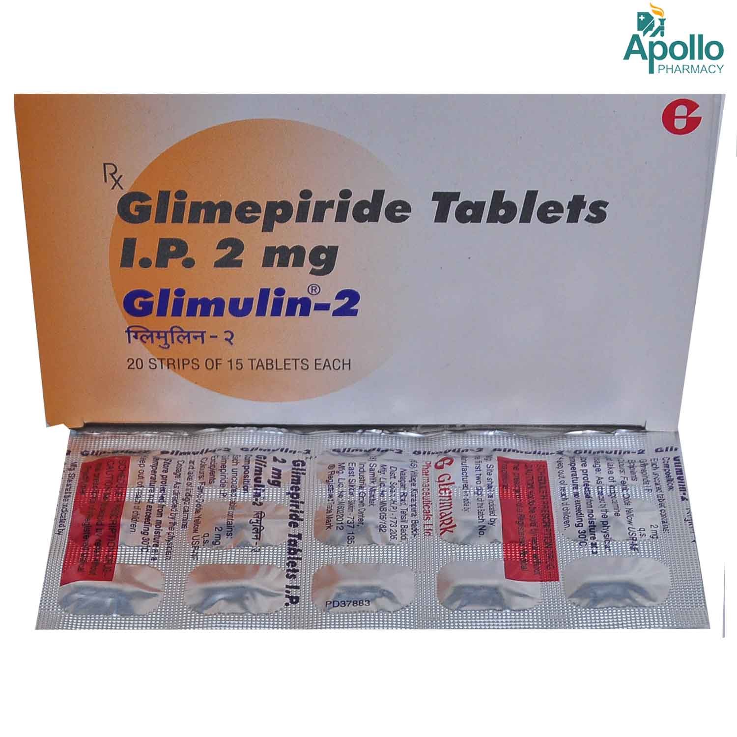 Glimulin 2 Tablet 15's, Pack of 15 TABLETS Glimulin 2 Tablet 15's, Pack of 15 TABLETS