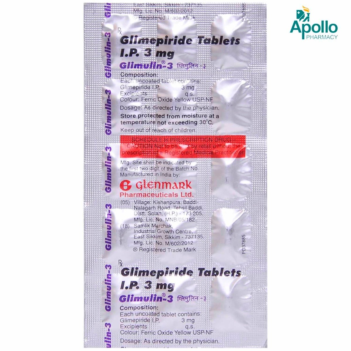 GLIMULIN 3 TABLET, Pack of 15 TABLETS GLIMULIN 3 TABLET, Pack of 15 TABLETS