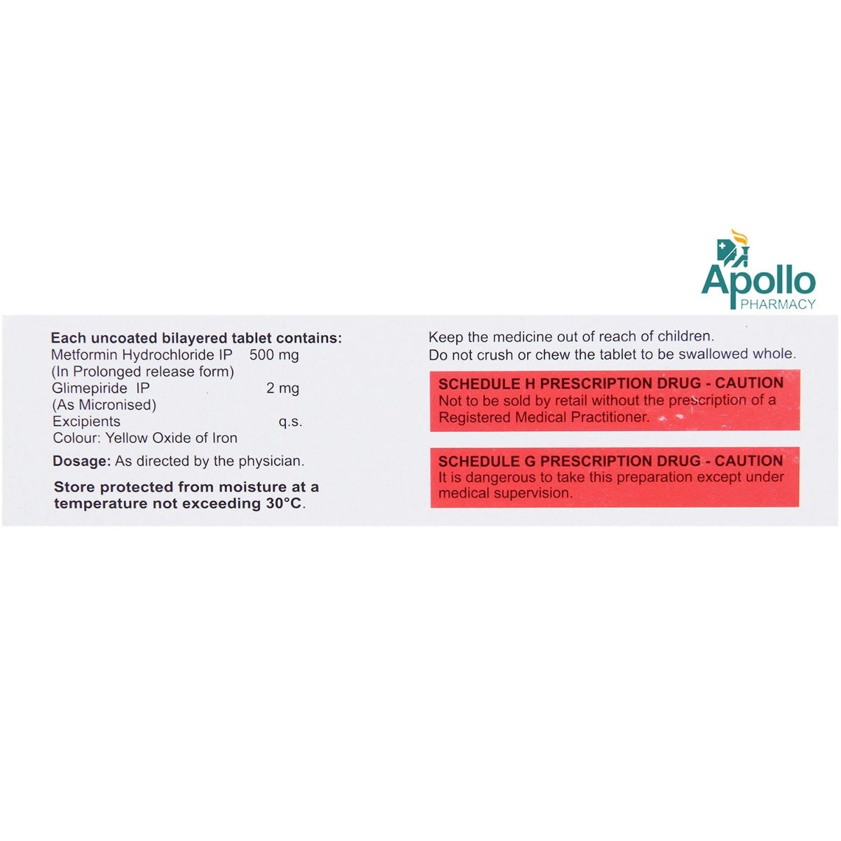 Glisen MF 2 Tablet 15's, Pack of 15 TabletS Glisen MF 2 Tablet 15's, Pack of 15 TabletS