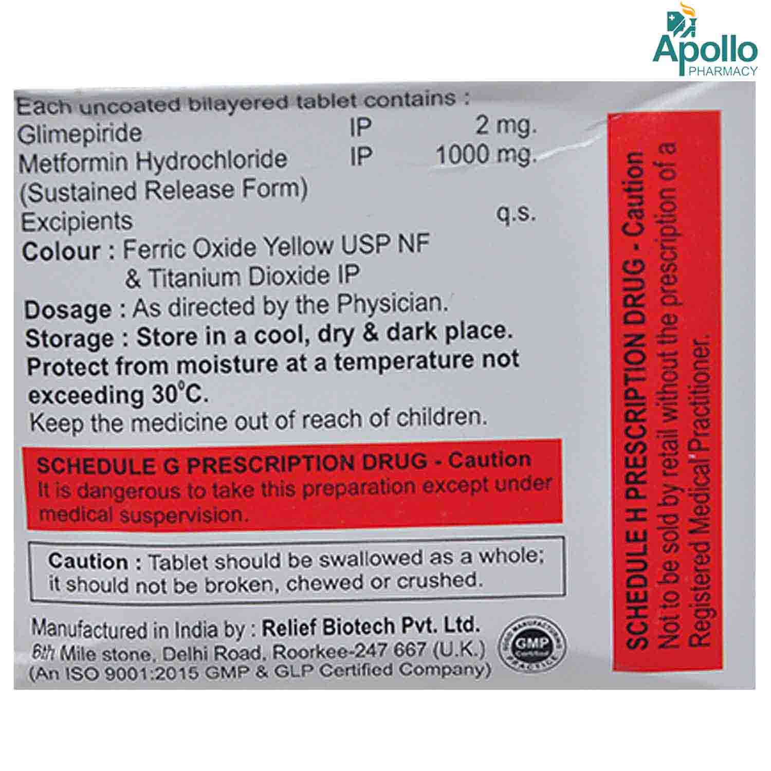 Glimfirst M2 Forte Tablet 10's, Pack of 10 TABLETS Glimfirst M2 Forte Tablet 10's, Pack of 10 TABLETS