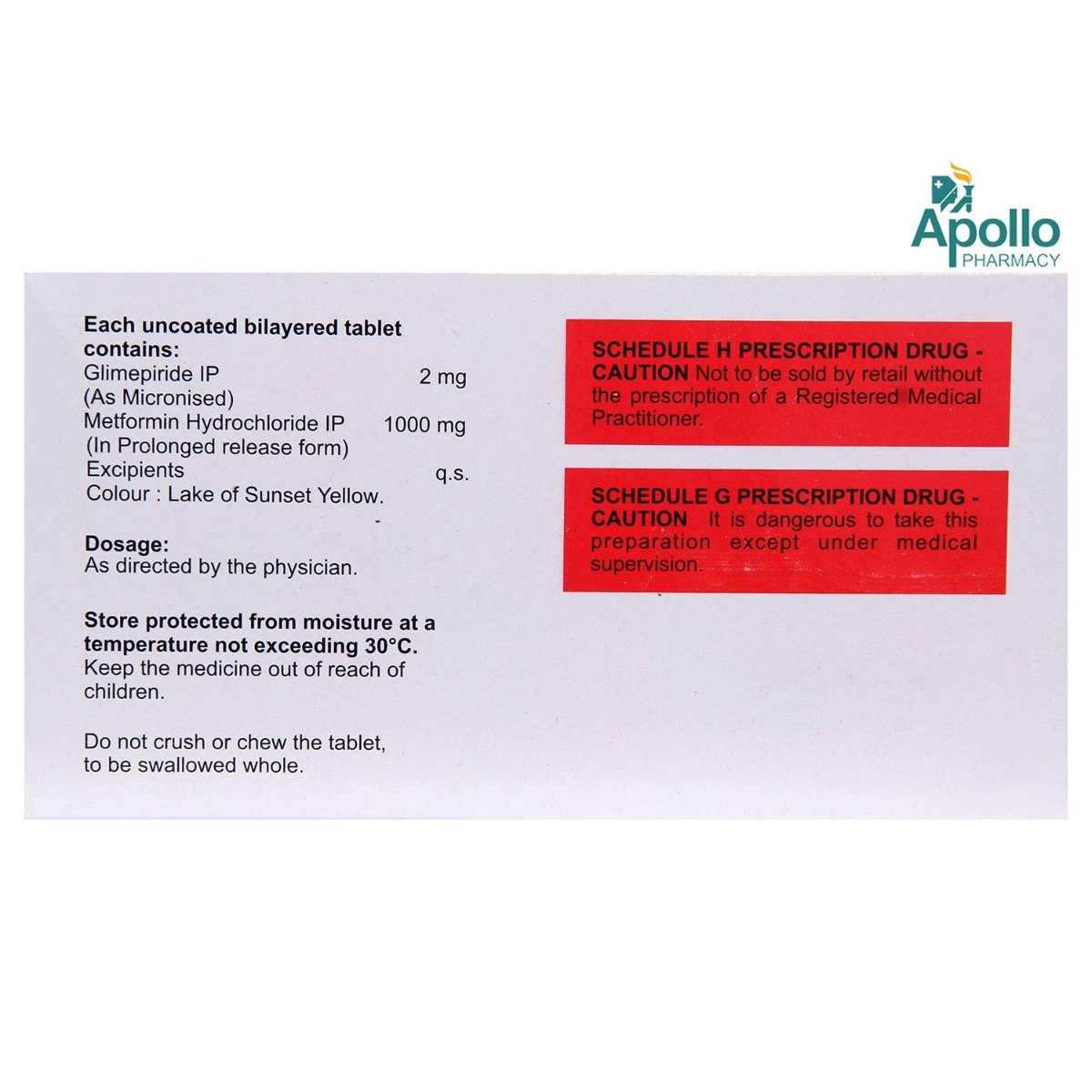 Glisen MF Forte 2 Tablet 15's, Pack of 15 TabletS Glisen MF Forte 2 Tablet 15's, Pack of 15 TabletS