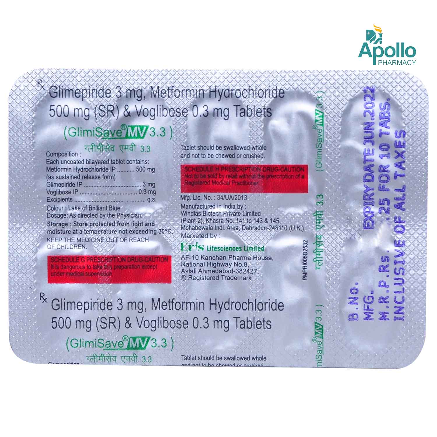 Glimisave MV 3.3 Tablet 10's, Pack of 10 TABLETS Glimisave MV 3.3 Tablet 10's, Pack of 10 TABLETS