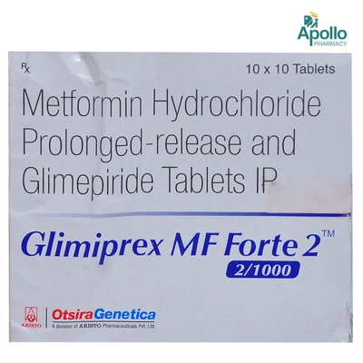 Glimiprex MF Forte 2 Tablet 10's, Pack of 10 TABLETS