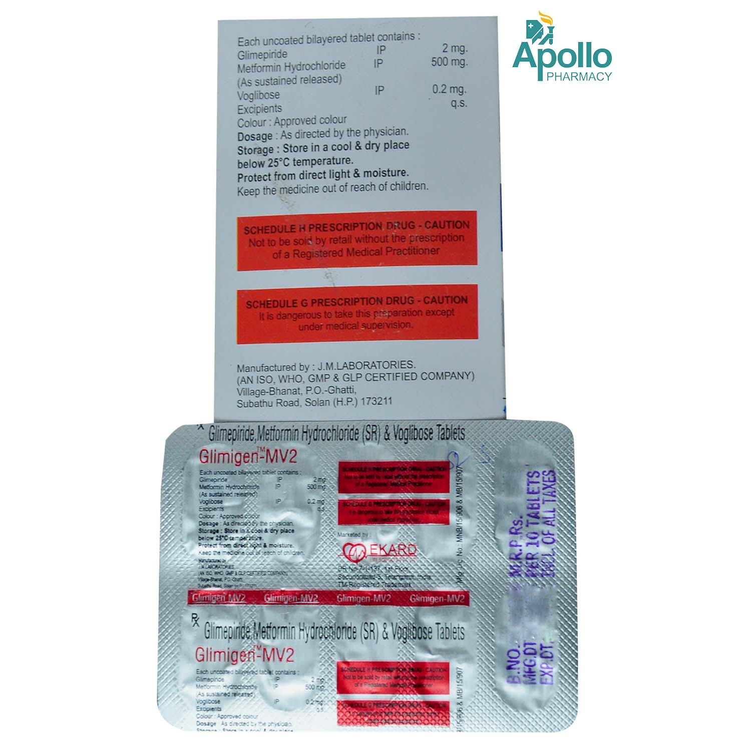 Glimigen MV 2 Tablet 10's, Pack of 10 TABLETS Glimigen MV 2 Tablet 10's, Pack of 10 TABLETS