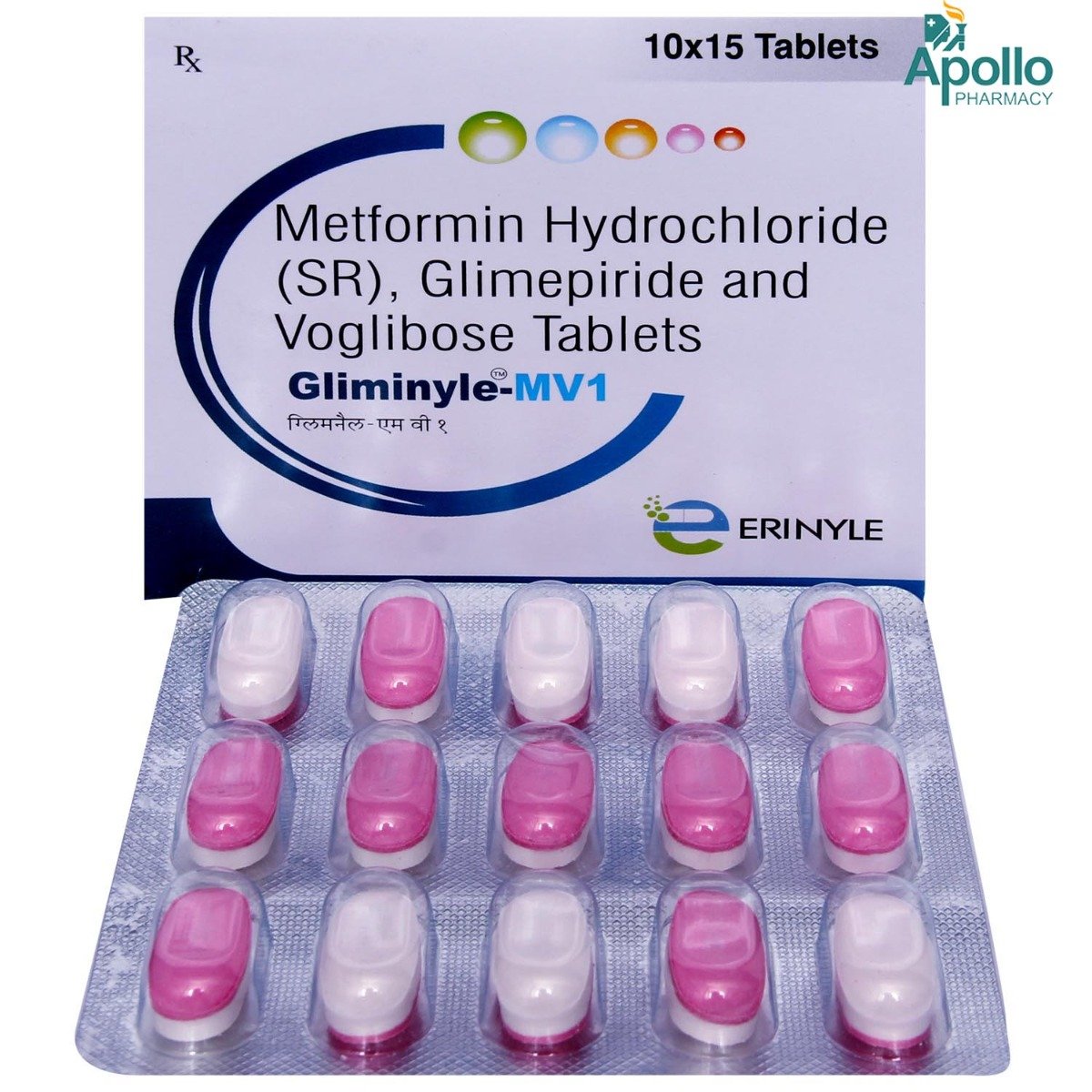 Gliminyle-MV1 Tablet 15's, Pack of 15 TabletS Gliminyle-MV1 Tablet 15's, Pack of 15 TabletS