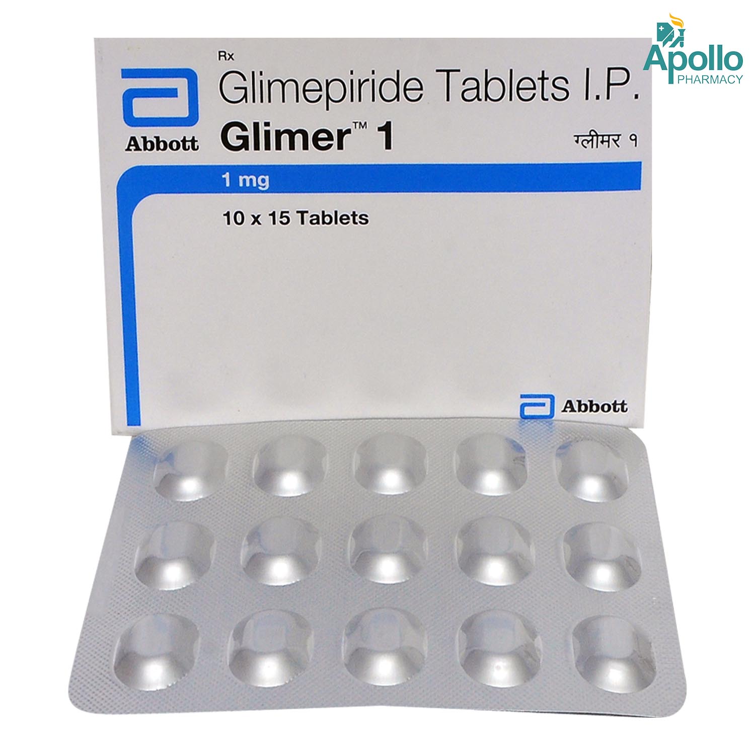 Glimer 1 Tablet 15's, Pack of 15 TABLETS Glimer 1 Tablet 15's, Pack of 15 TABLETS