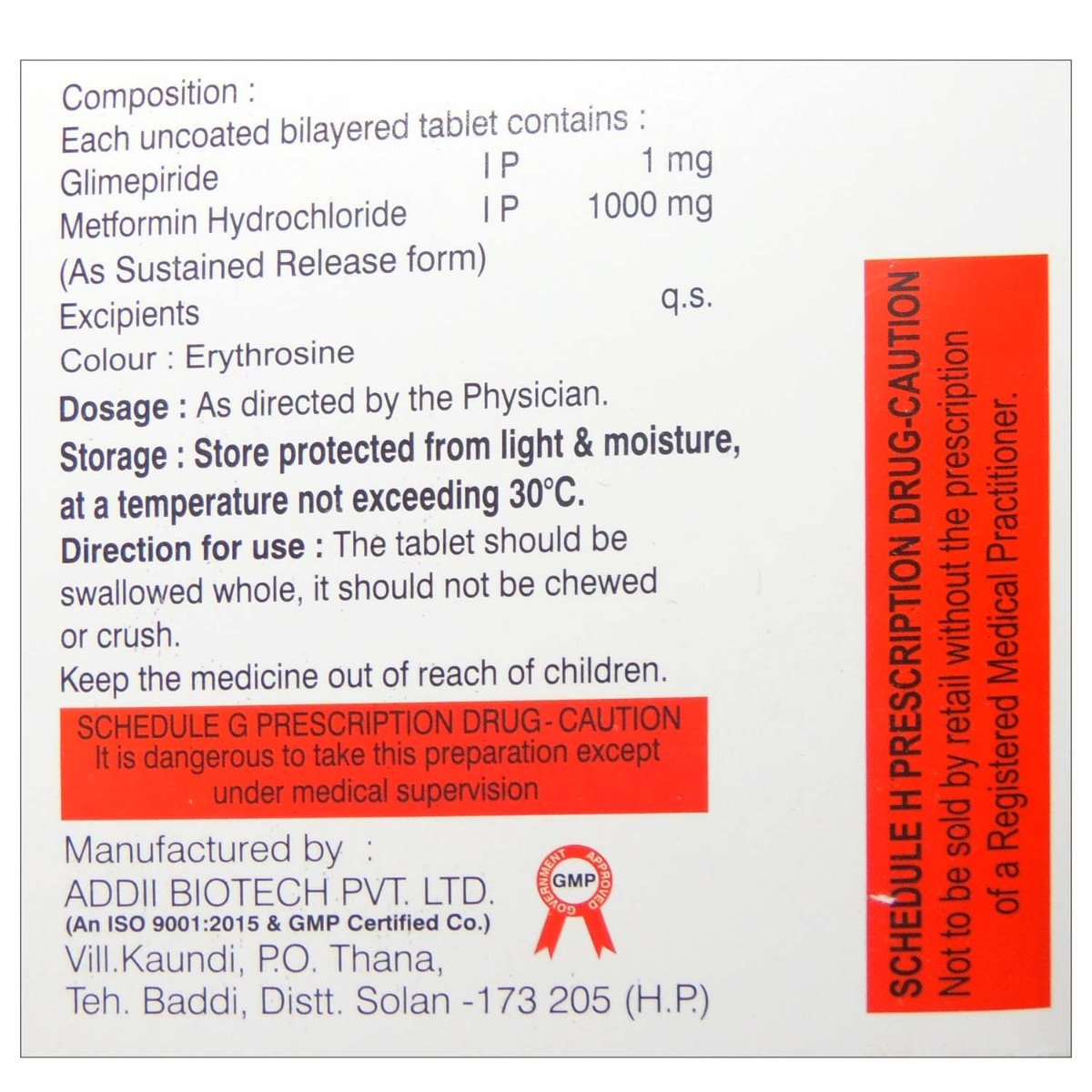 Glimilife M1 Forte Tablet 15's, Pack of 15 TabletS Glimilife M1 Forte Tablet 15's, Pack of 15 TabletS