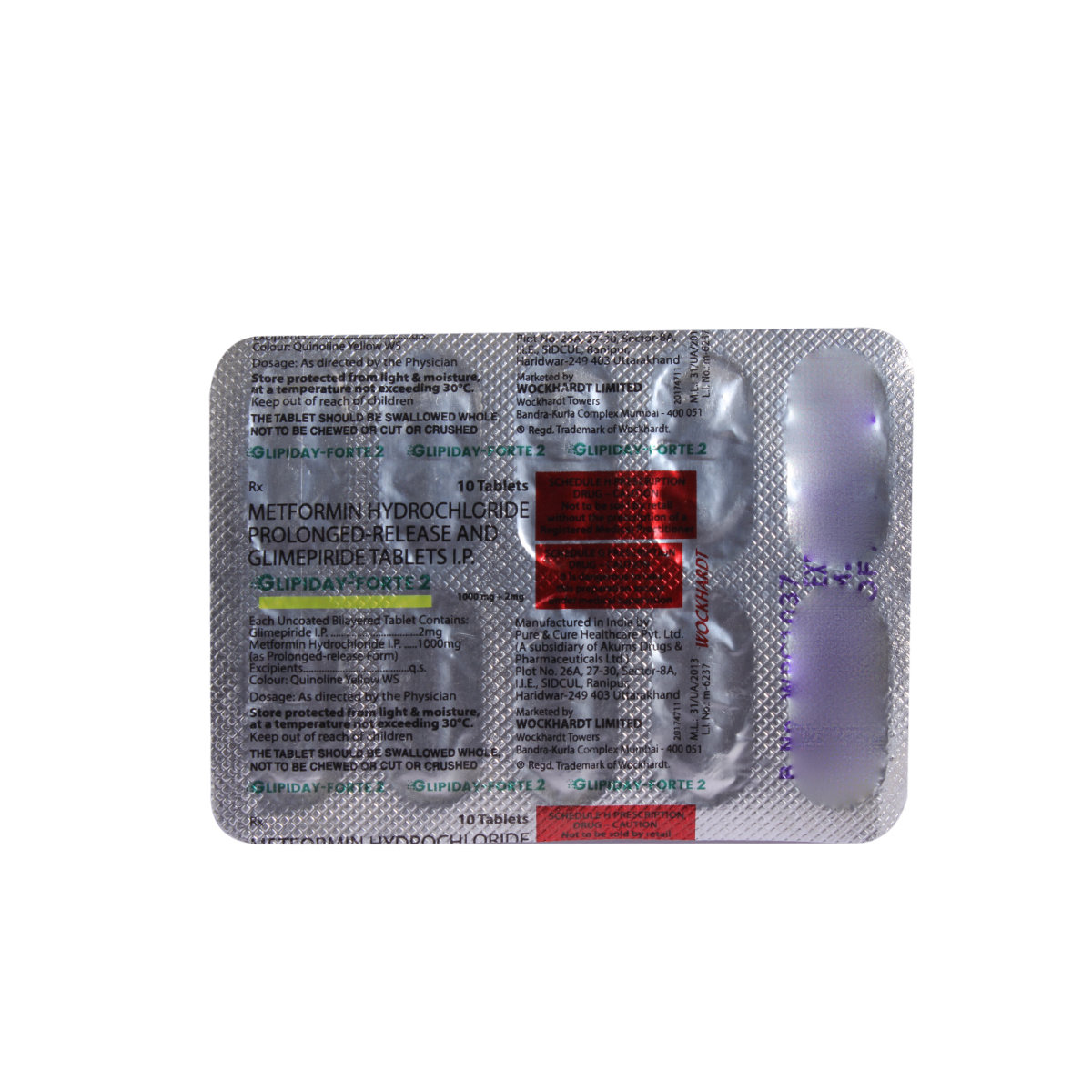 Glipiday-Forte 2 Tablet 10's, Pack of 10 TABLETS Glipiday-Forte 2 Tablet 10's, Pack of 10 TABLETS