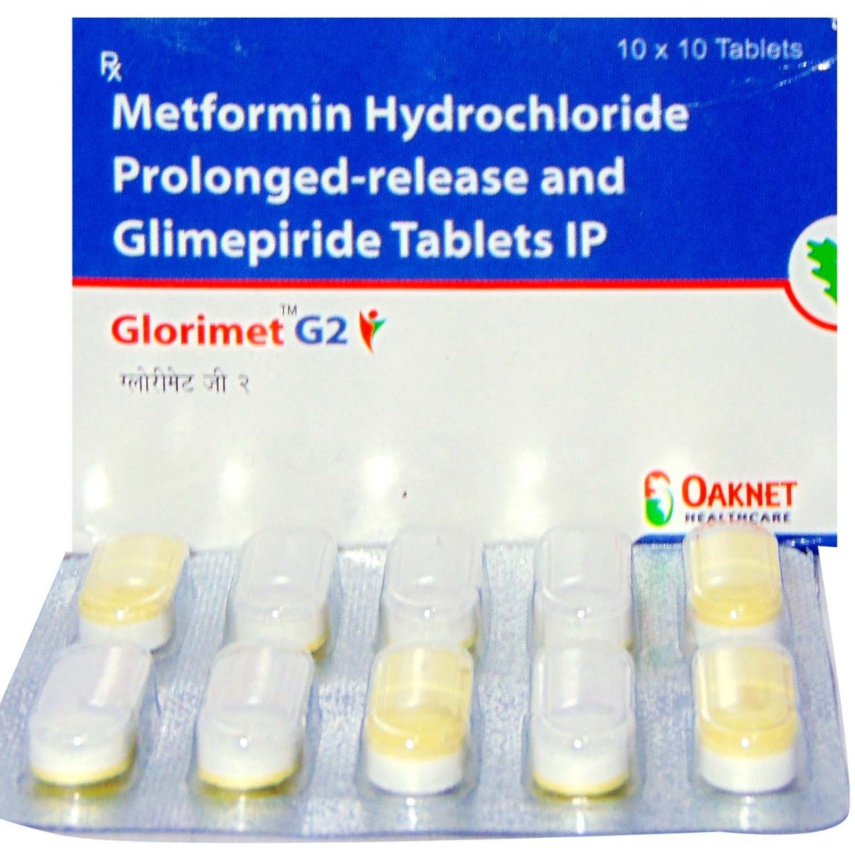 Glorimet G2 Tablet 10's, Pack of 10 TabletS Glorimet G2 Tablet 10's, Pack of 10 TabletS