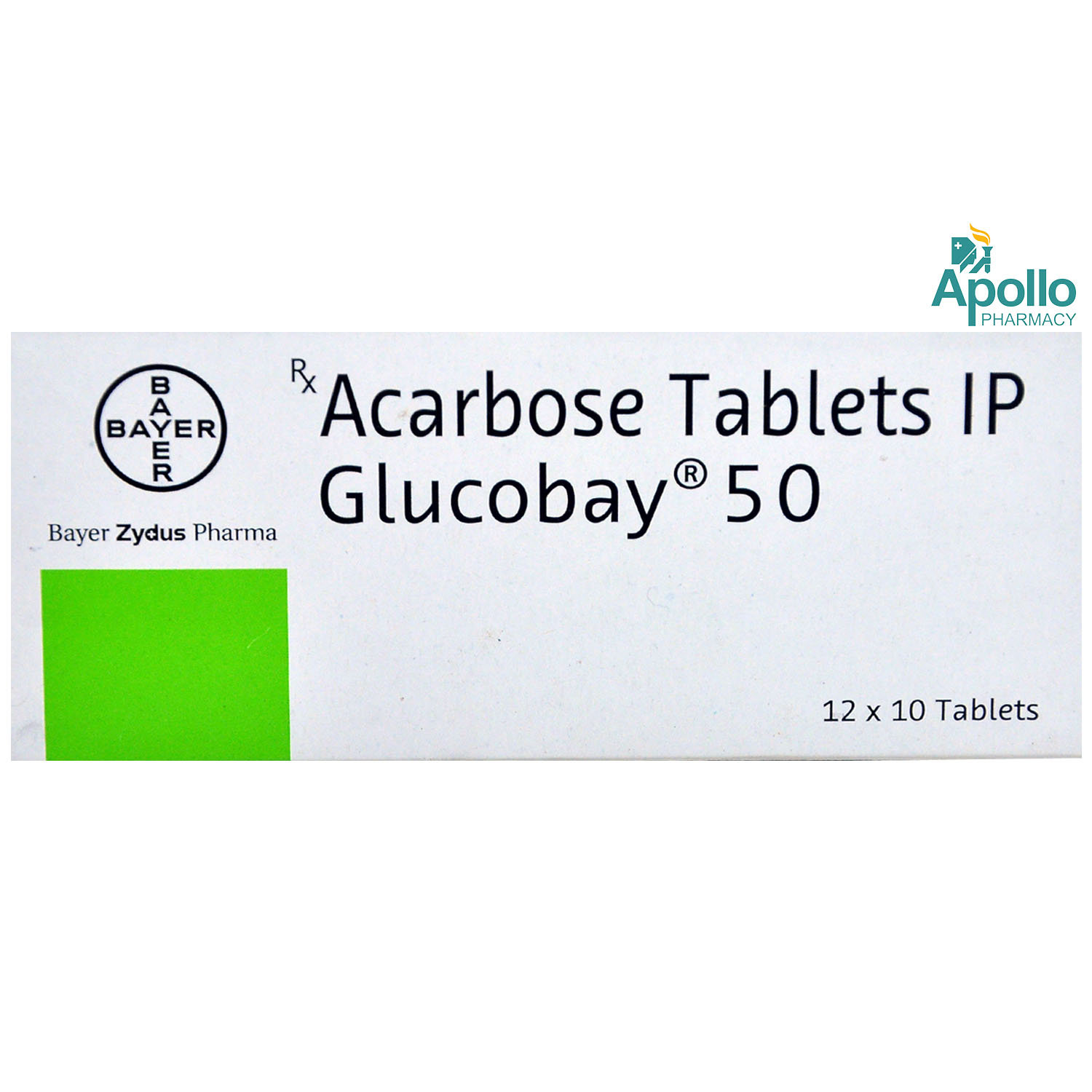 Glucobay 50 Tablet 10's, Pack of 10 TABLETS Glucobay 50 Tablet 10's, Pack of 10 TABLETS