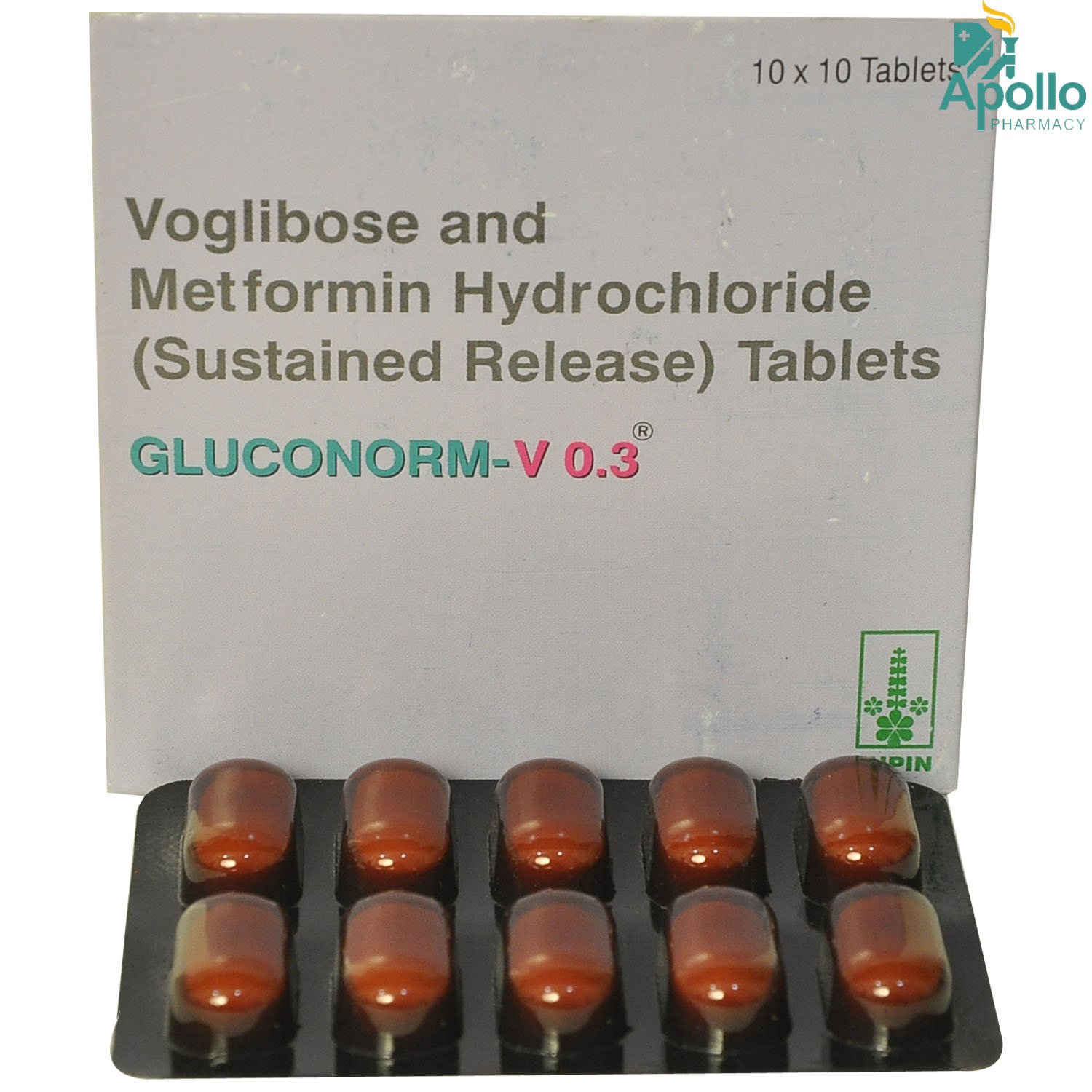 Gluconorm V 0.3 Tablet 10's, Pack of 10 Gluconorm V 0.3 Tablet 10's, Pack of 10