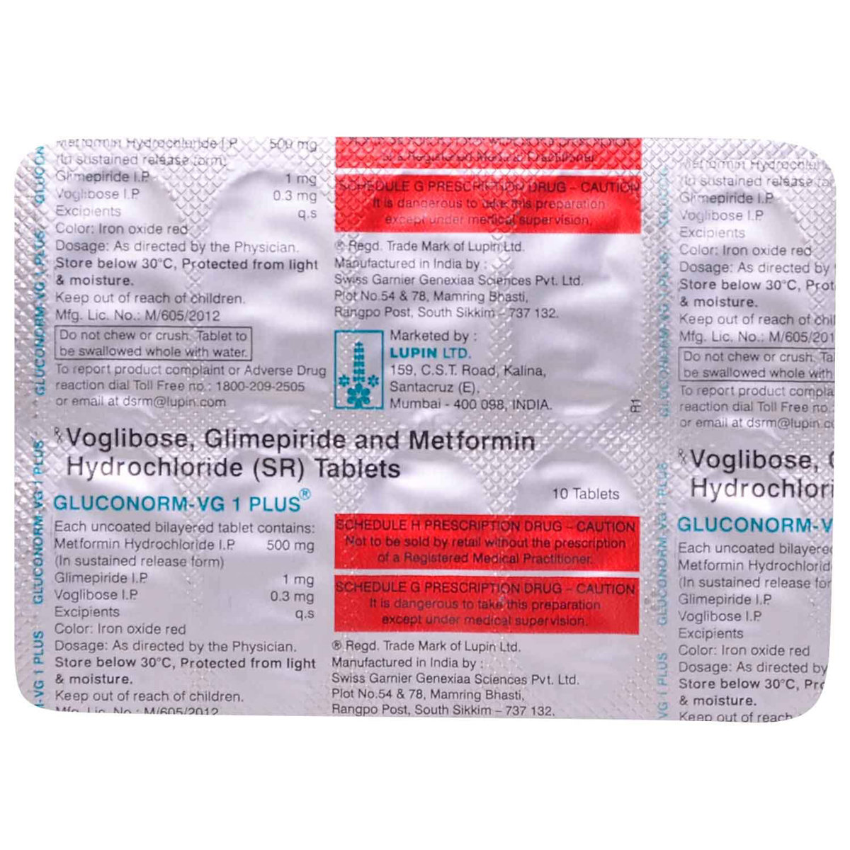 Gluconorm-VG 1 Plus Tablet 10's, Pack of 10 TABLETS Gluconorm-VG 1 Plus Tablet 10's, Pack of 10 TABLETS