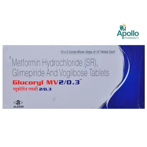 Glucoryl MV 2/0.3 Tablet 15's, Pack of 15 TABLETS