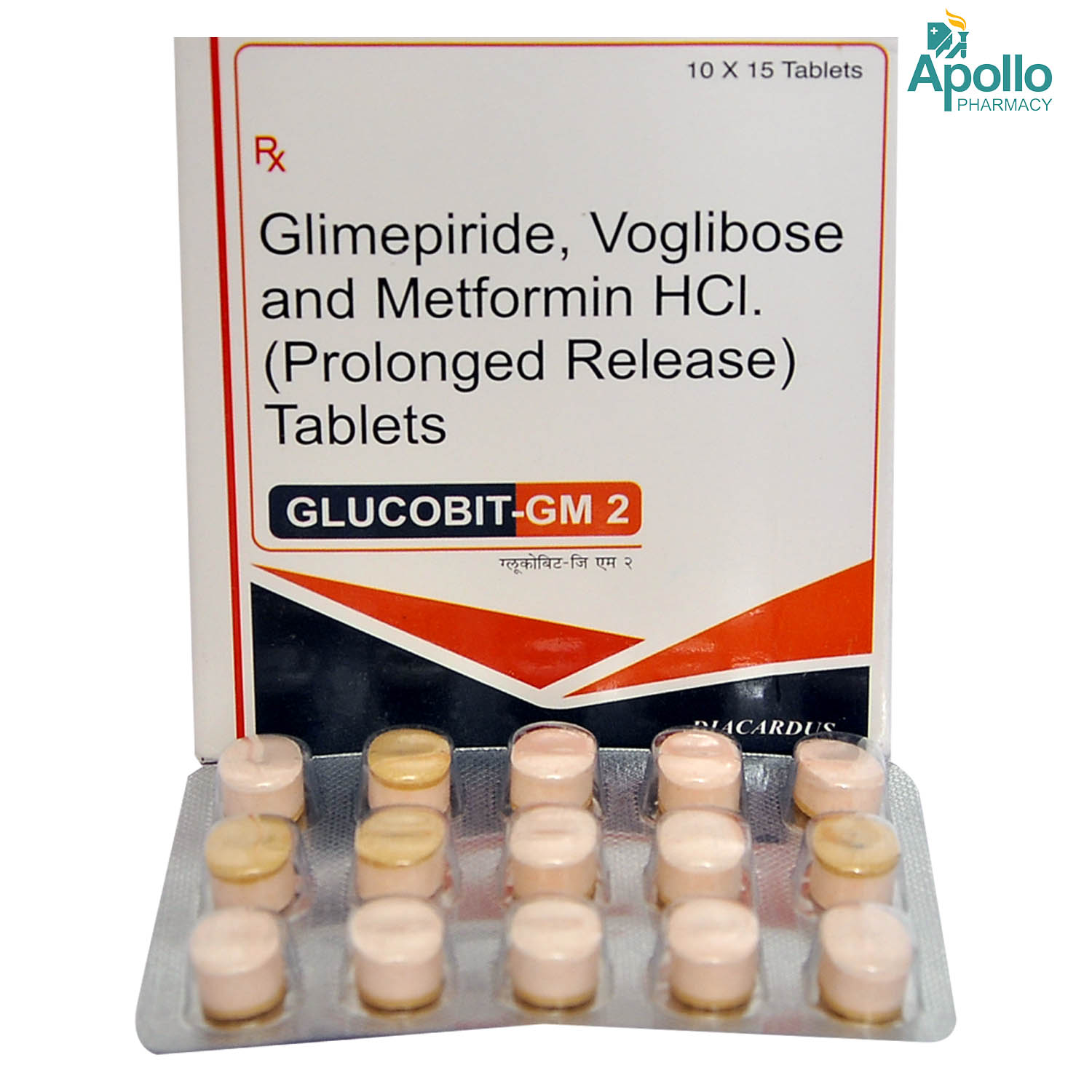 Glucobit GM 2 Tablet 15's, Pack of 15 TABLETS Glucobit GM 2 Tablet 15's, Pack of 15 TABLETS