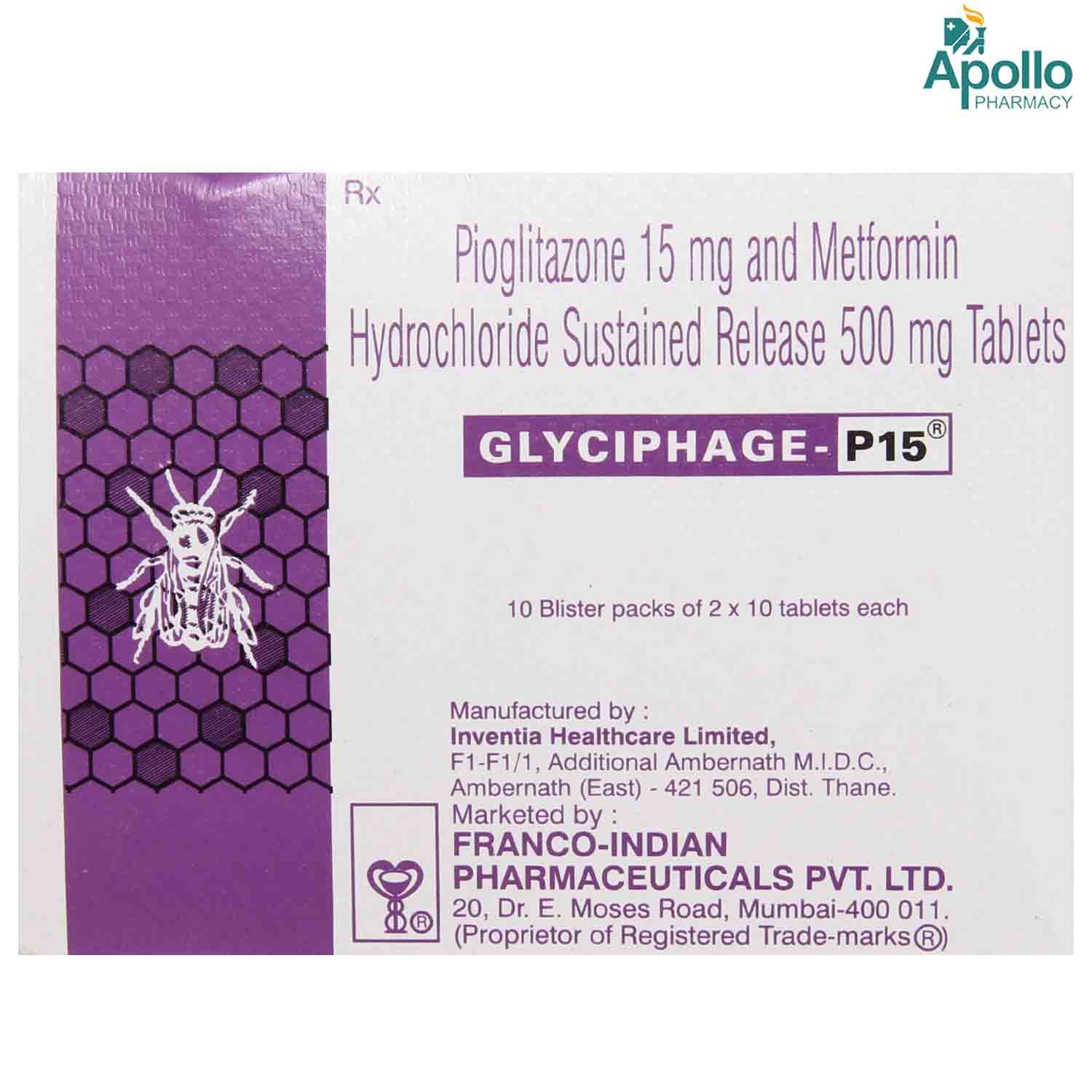 Buy Glyciphage-P15 Tablet 10's Online