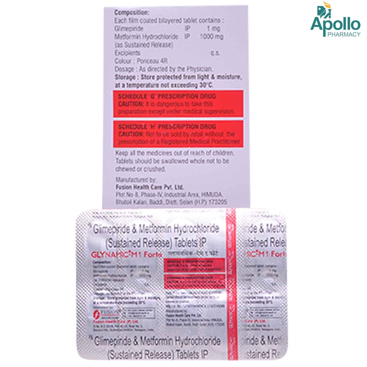 GLYNAMIC M1 FORTE TABLET 10'S , Pack of 10 TABLETS GLYNAMIC M1 FORTE TABLET 10'S , Pack of 10 TABLETS