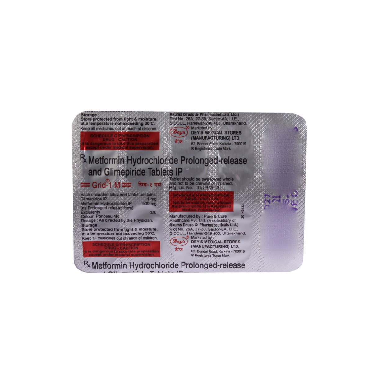 Grid-1 M Tablet 10's, Pack of 10 TabletS Grid-1 M Tablet 10's, Pack of 10 TabletS