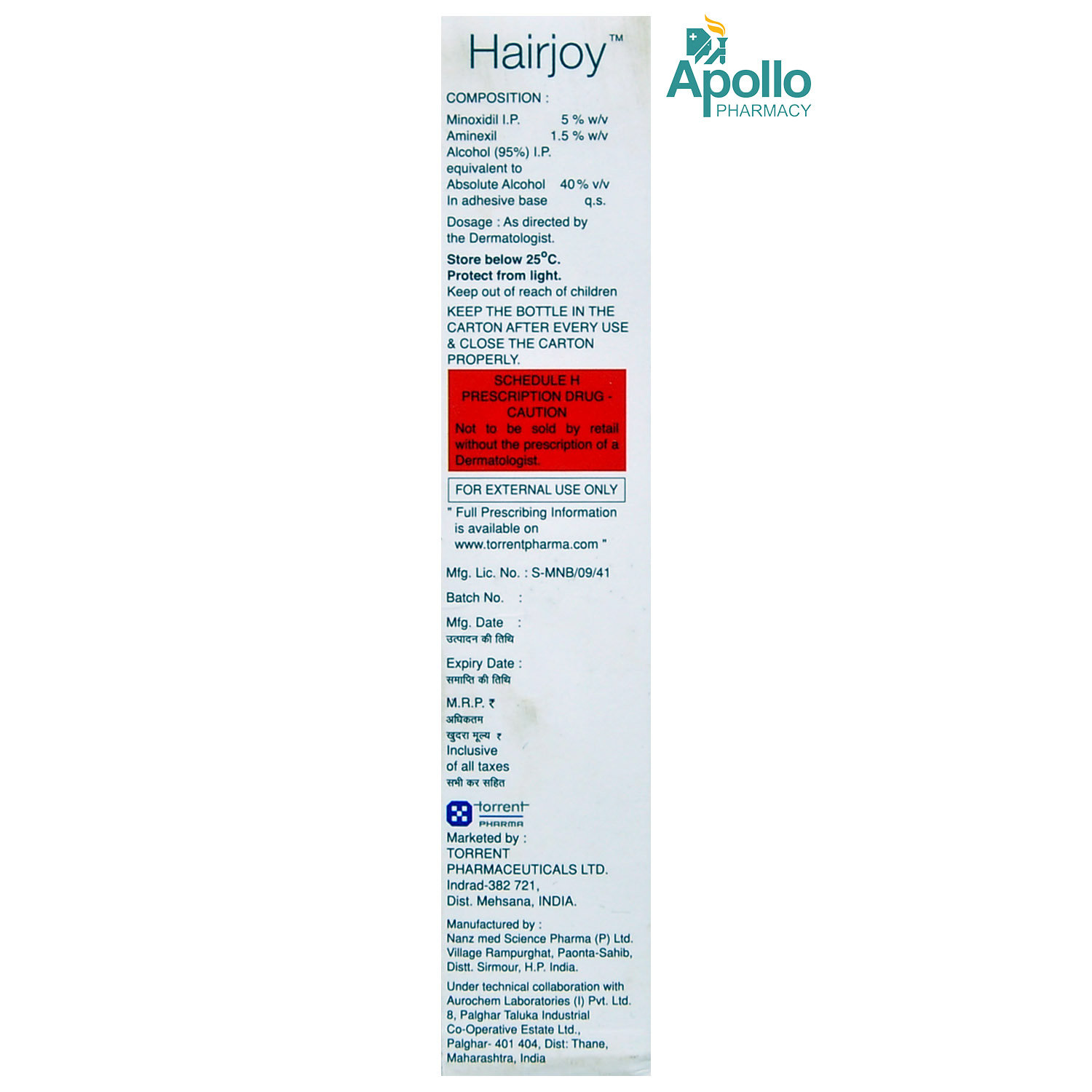 Hairjoy 5% Solution 60 ml, Pack of 1 SOLUTION Hairjoy 5% Solution 60 ml, Pack of 1 SOLUTION